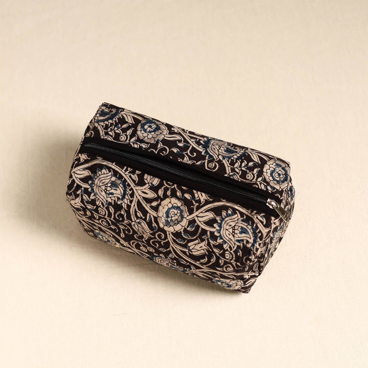 Black Handmade Cotton Toiletry Pouch