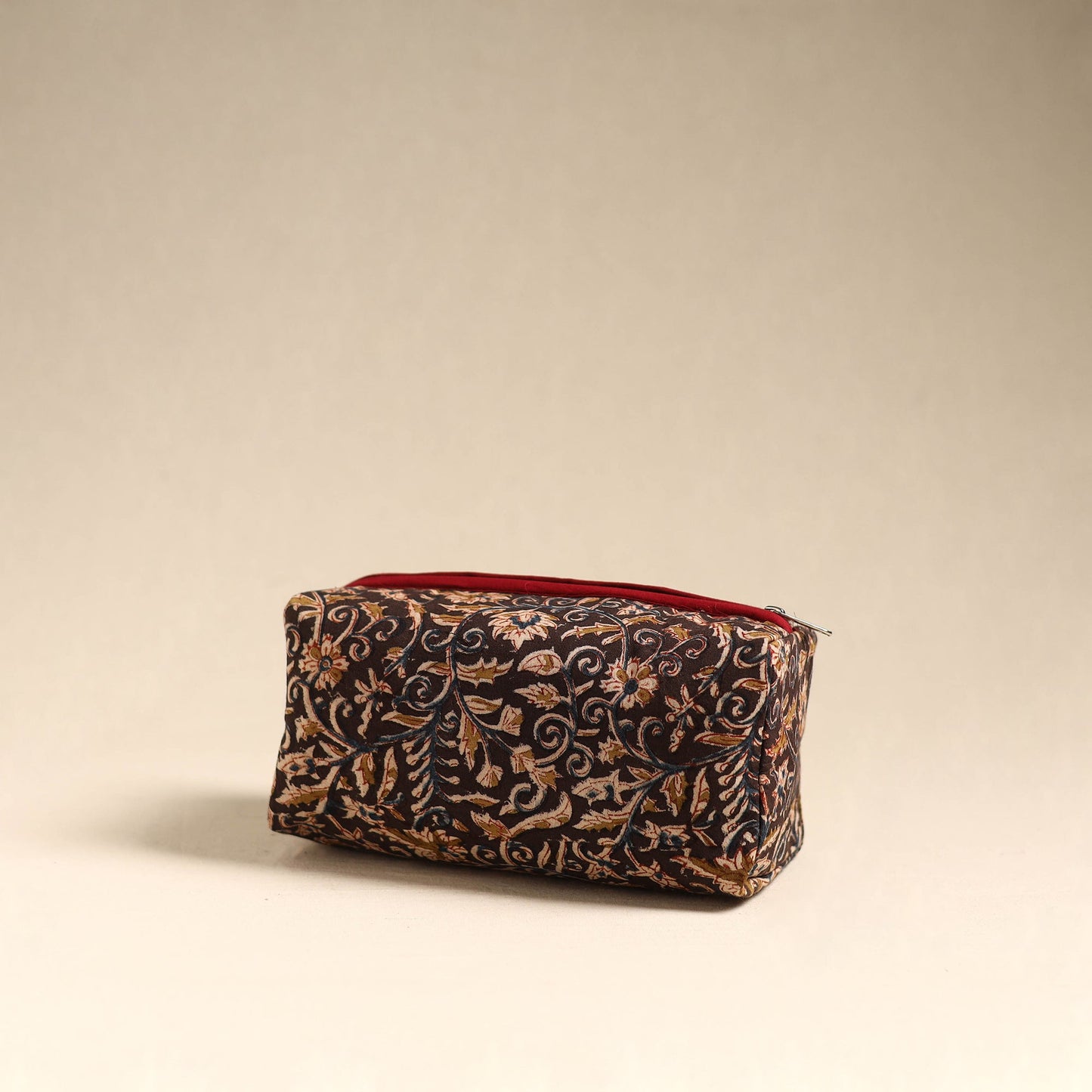 Black Handmade Cotton Toiletry Pouch