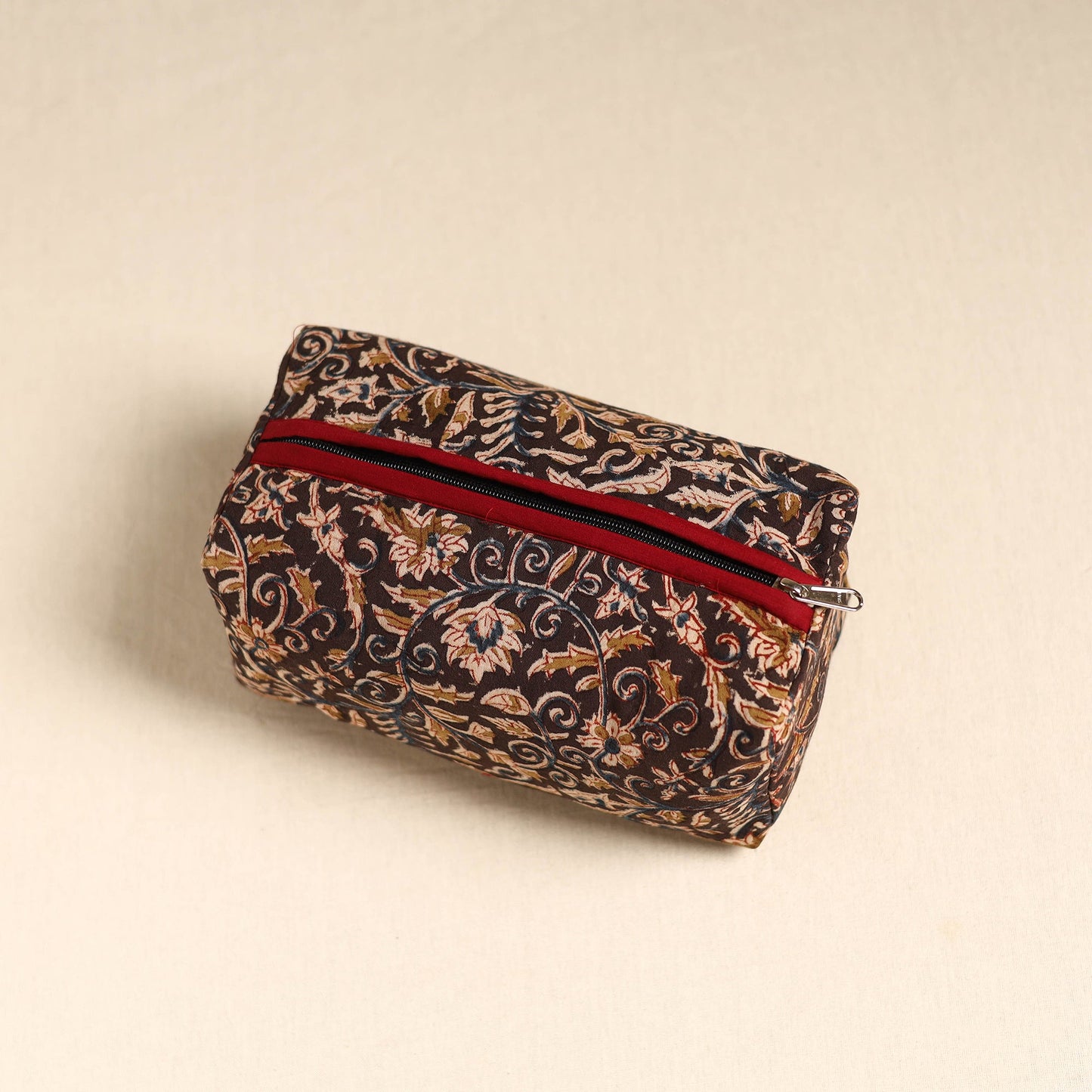 Black Handmade Cotton Toiletry Pouch