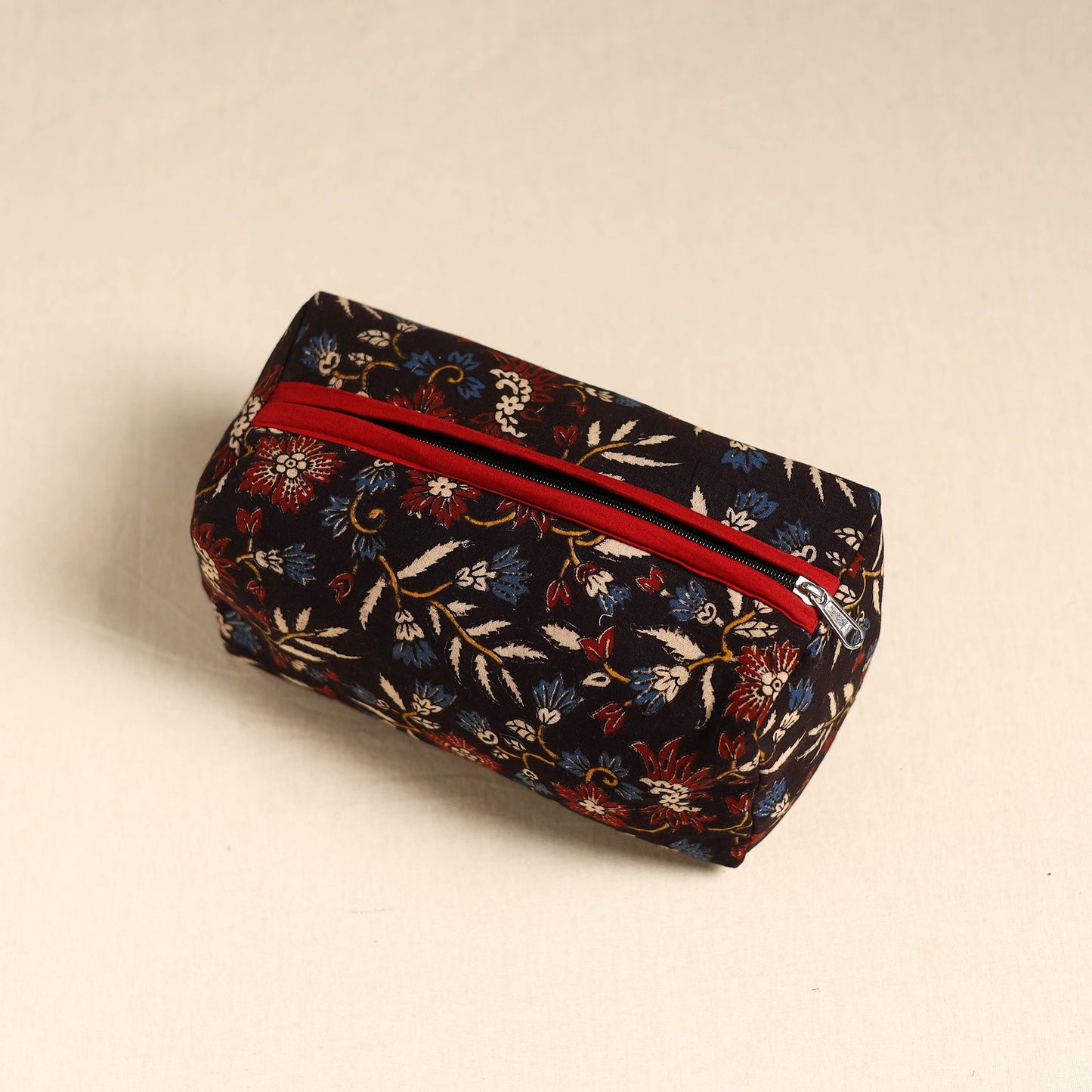 Black Handmade Cotton Toiletry Pouch