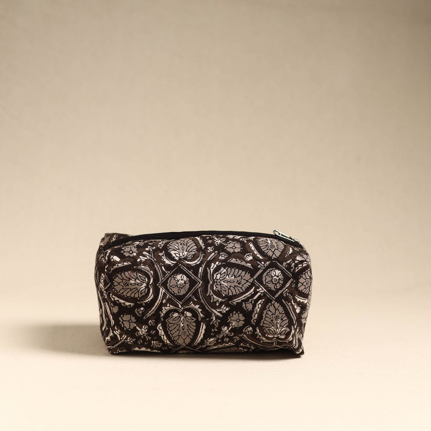 Black Handmade Cotton Toiletry Pouch
