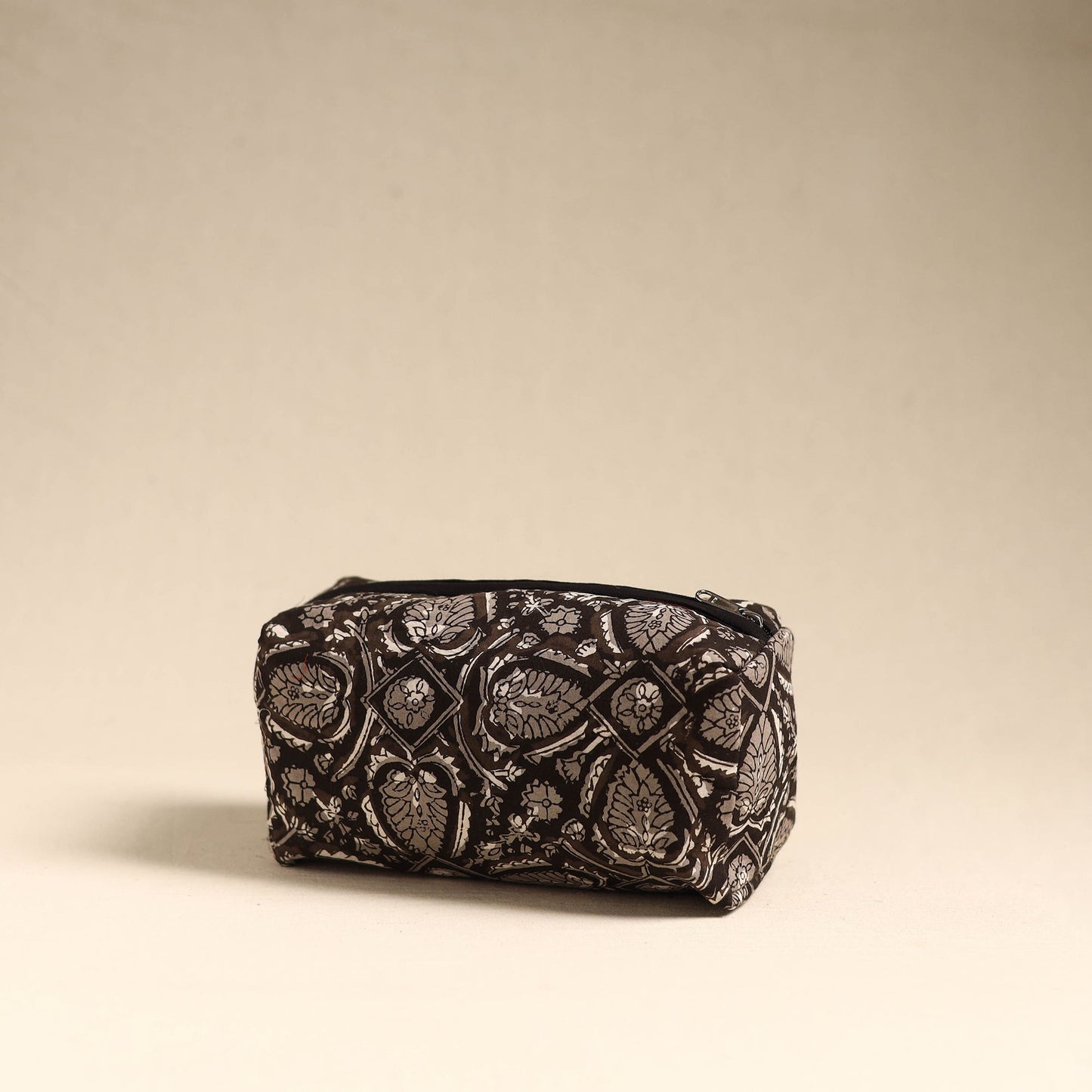 Black Handmade Cotton Toiletry Pouch