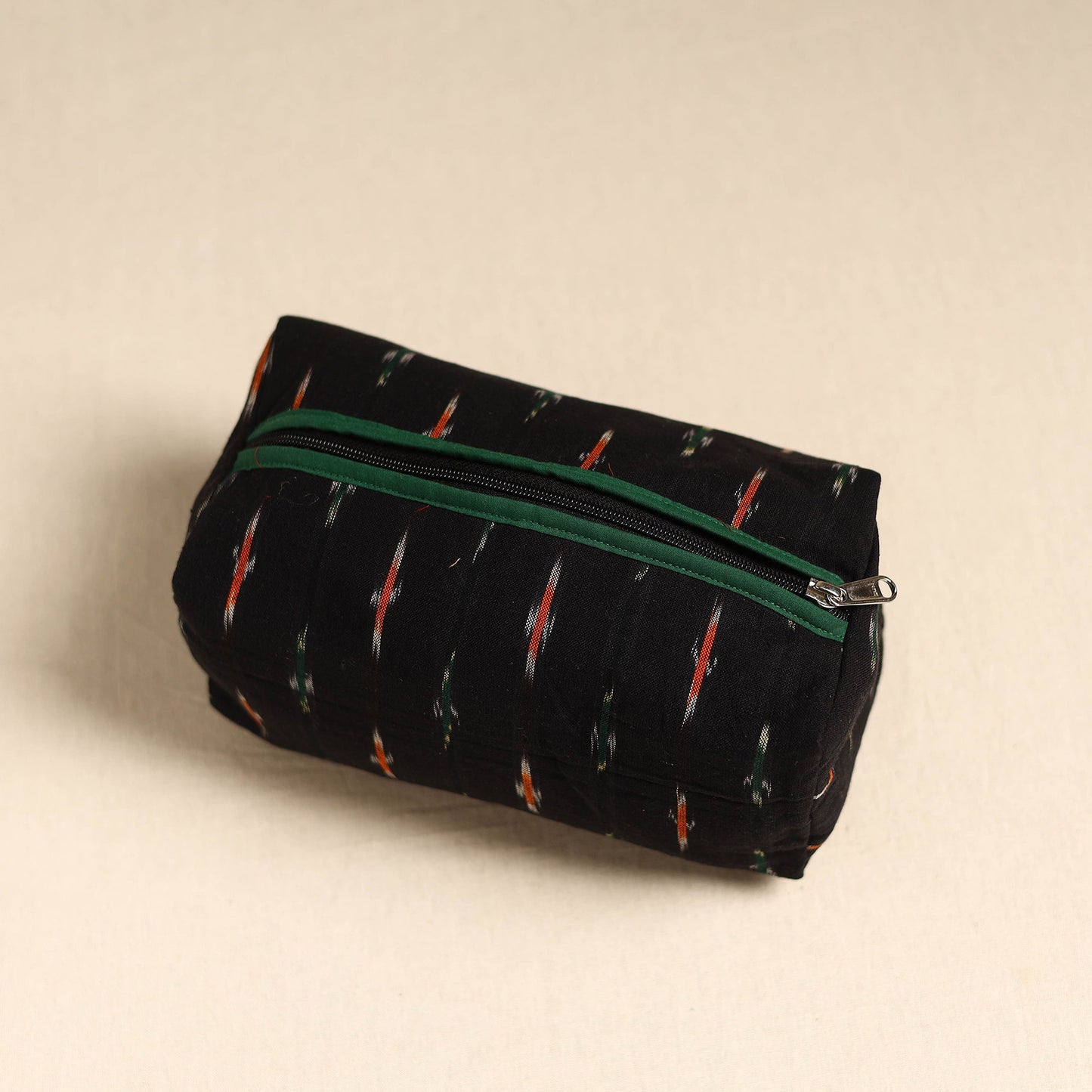 Black Handmade Cotton Toiletry Pouch