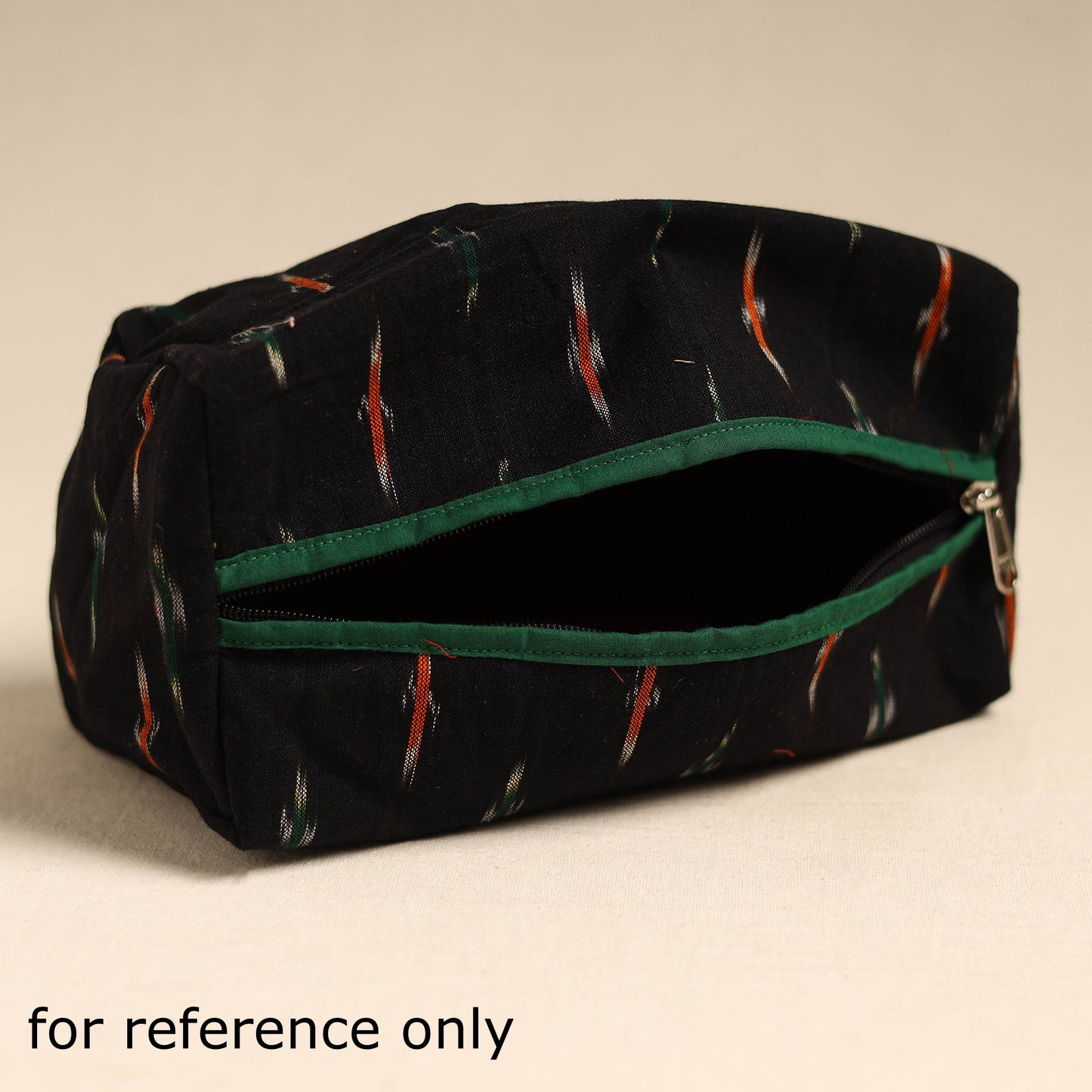 Black Handmade Cotton Toiletry Pouch