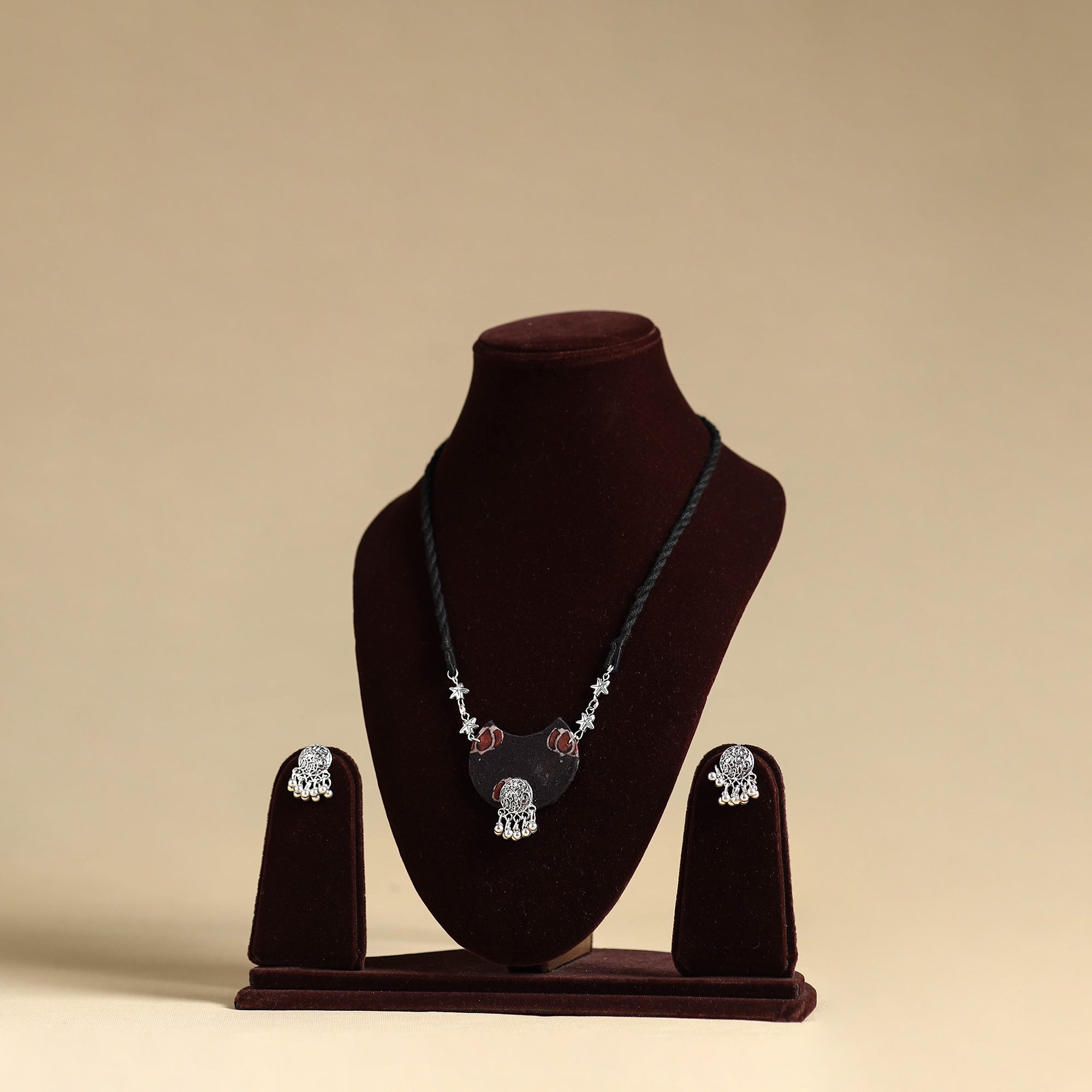 Multicolor - Hand Embroidered Fabart Necklace with Beadwork by Rangila Dhaga main image 1
