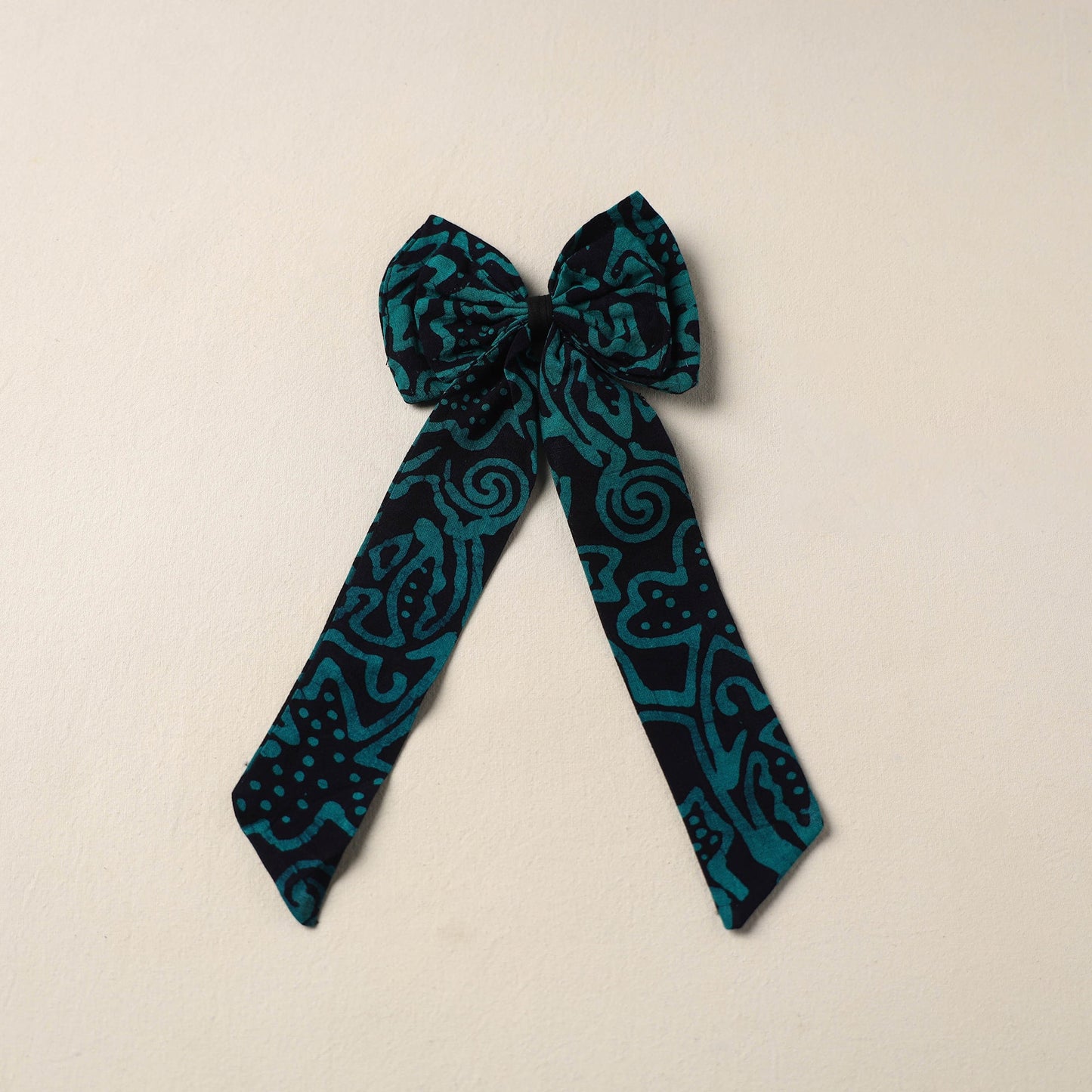 Black Handmade Fabric Bow Hair Clip