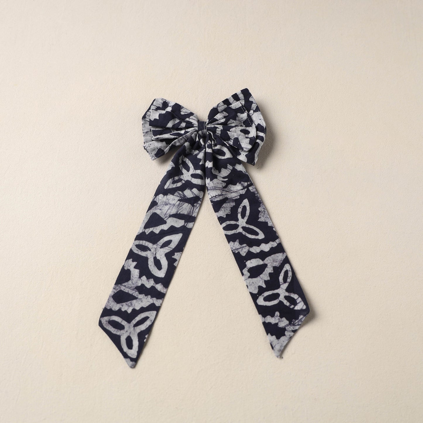 Black Handmade Fabric Bow Hair Clip