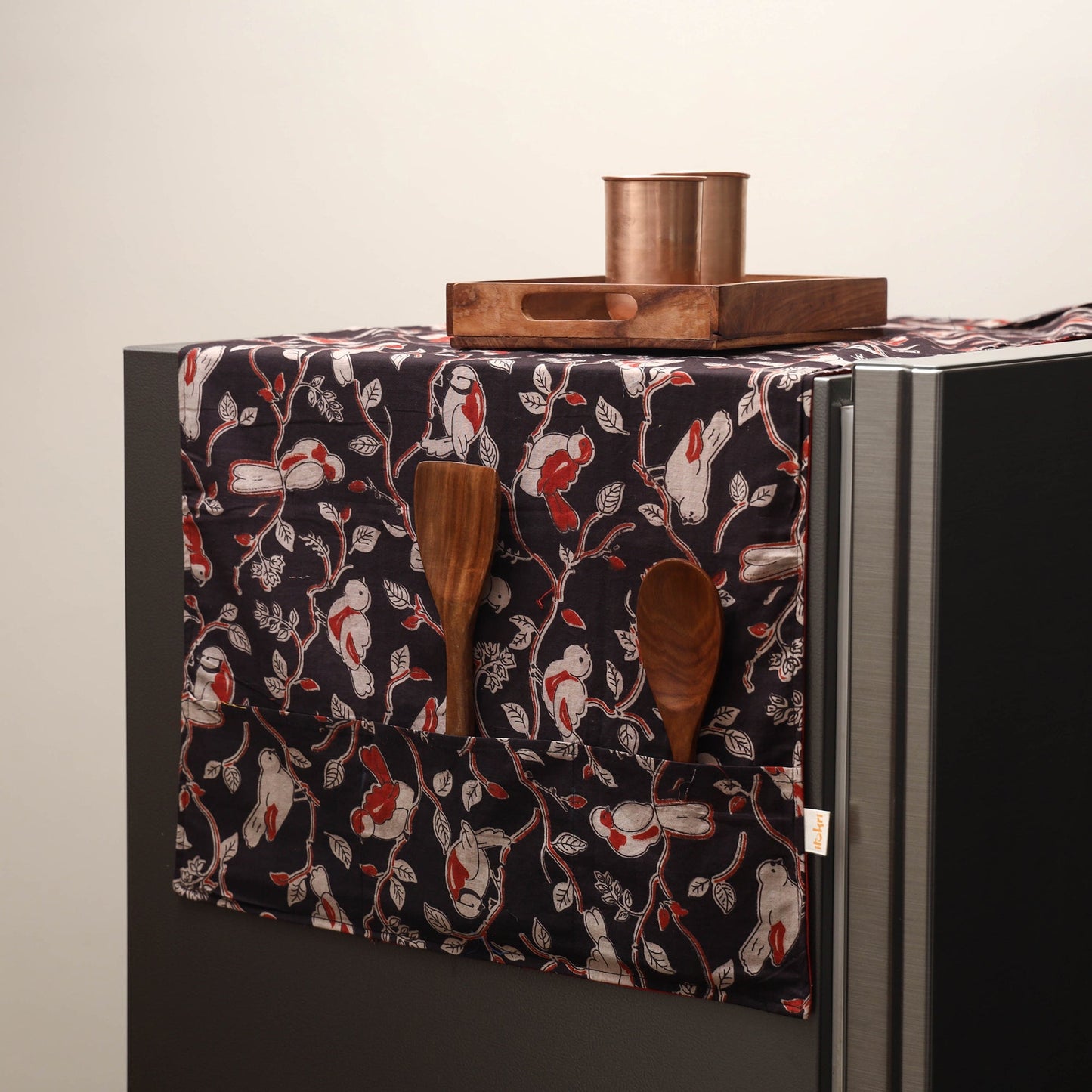 Handmade fridge top cover with multiple pockets 09