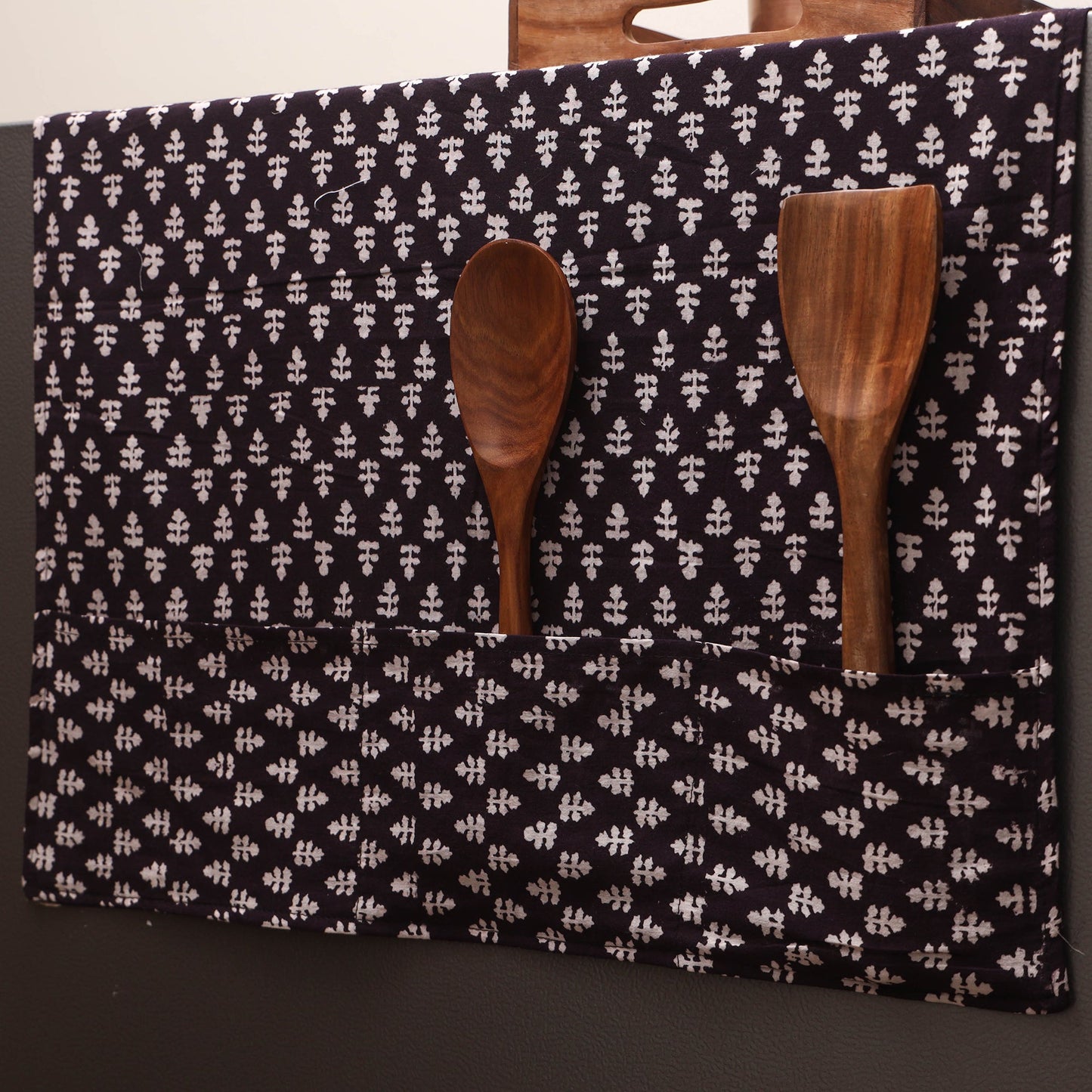 Handmade fridge top cover with multiple pockets 110