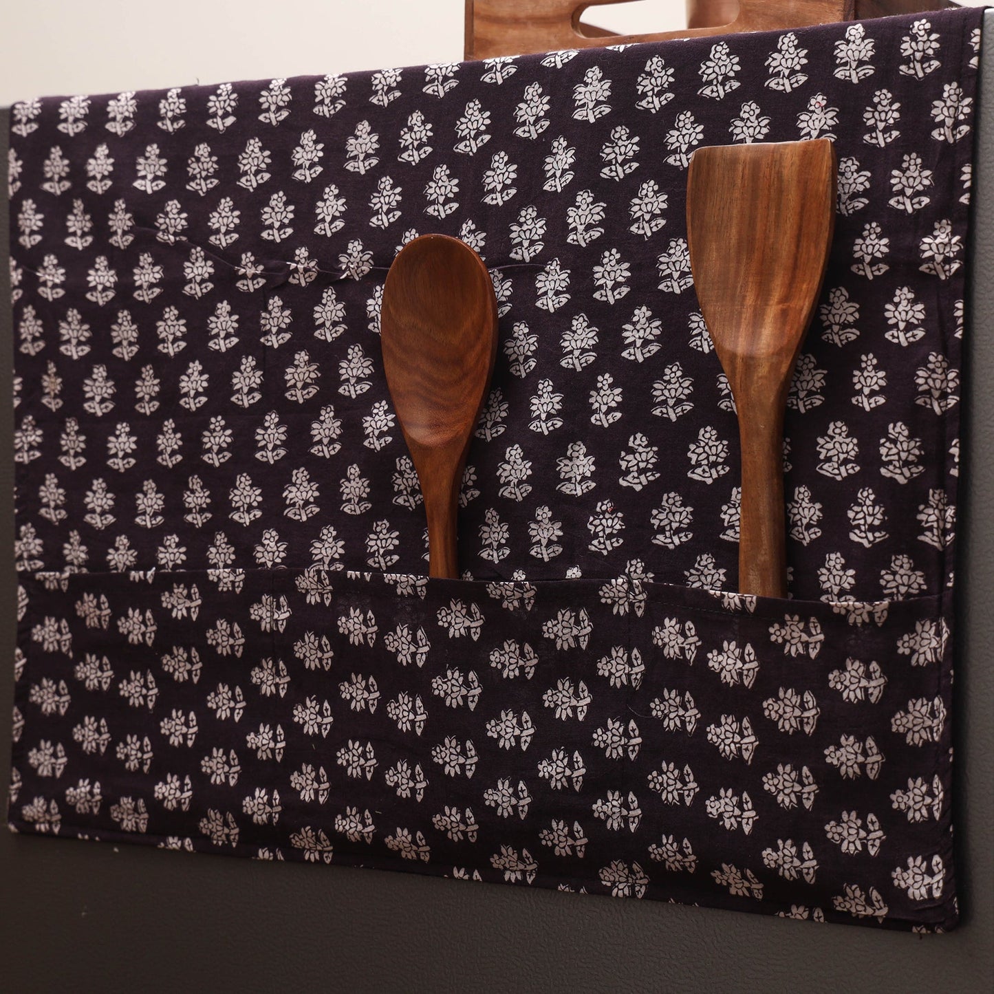 Handmade fridge top cover with multiple pockets 120
