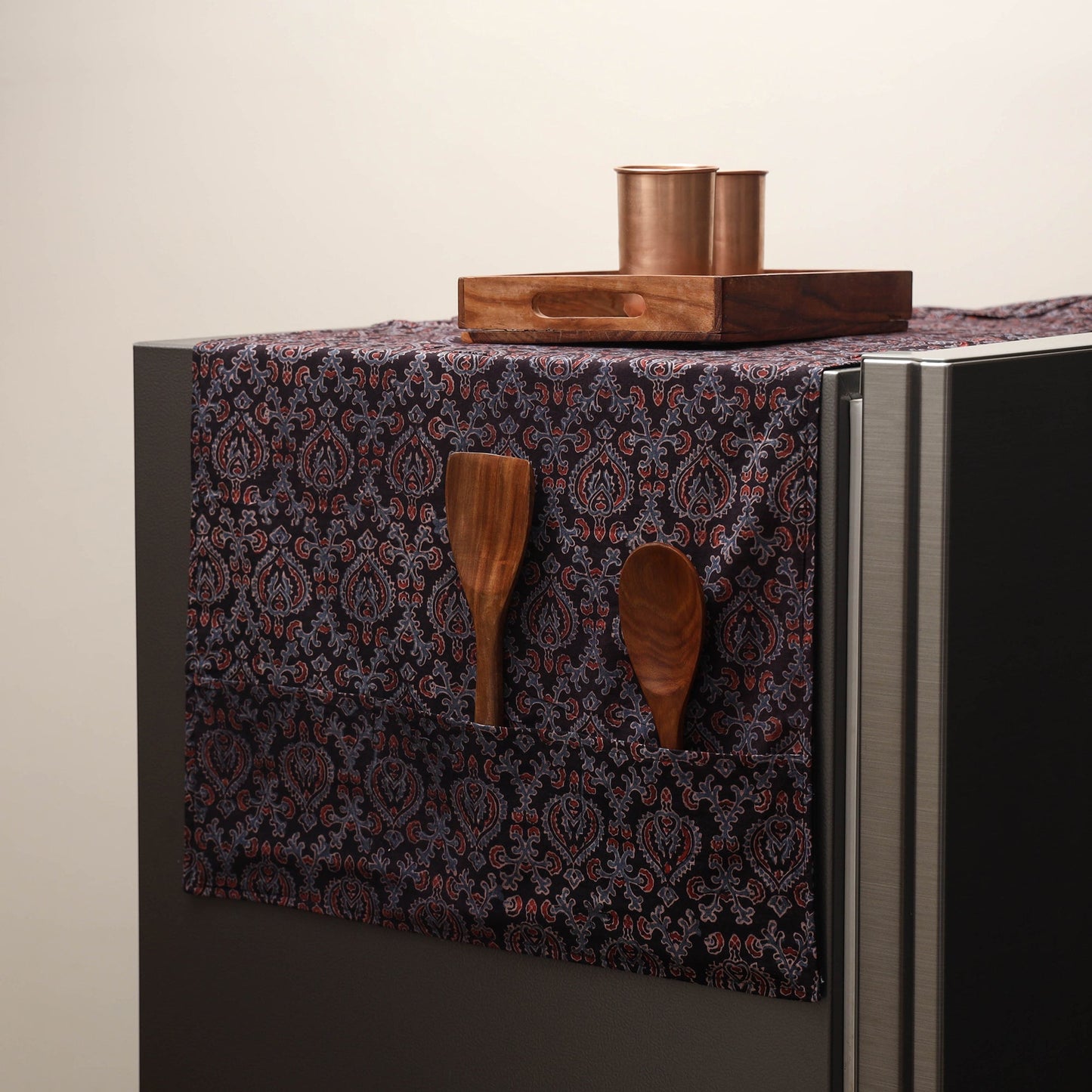 Handmade fridge top cover with multiple pockets 25