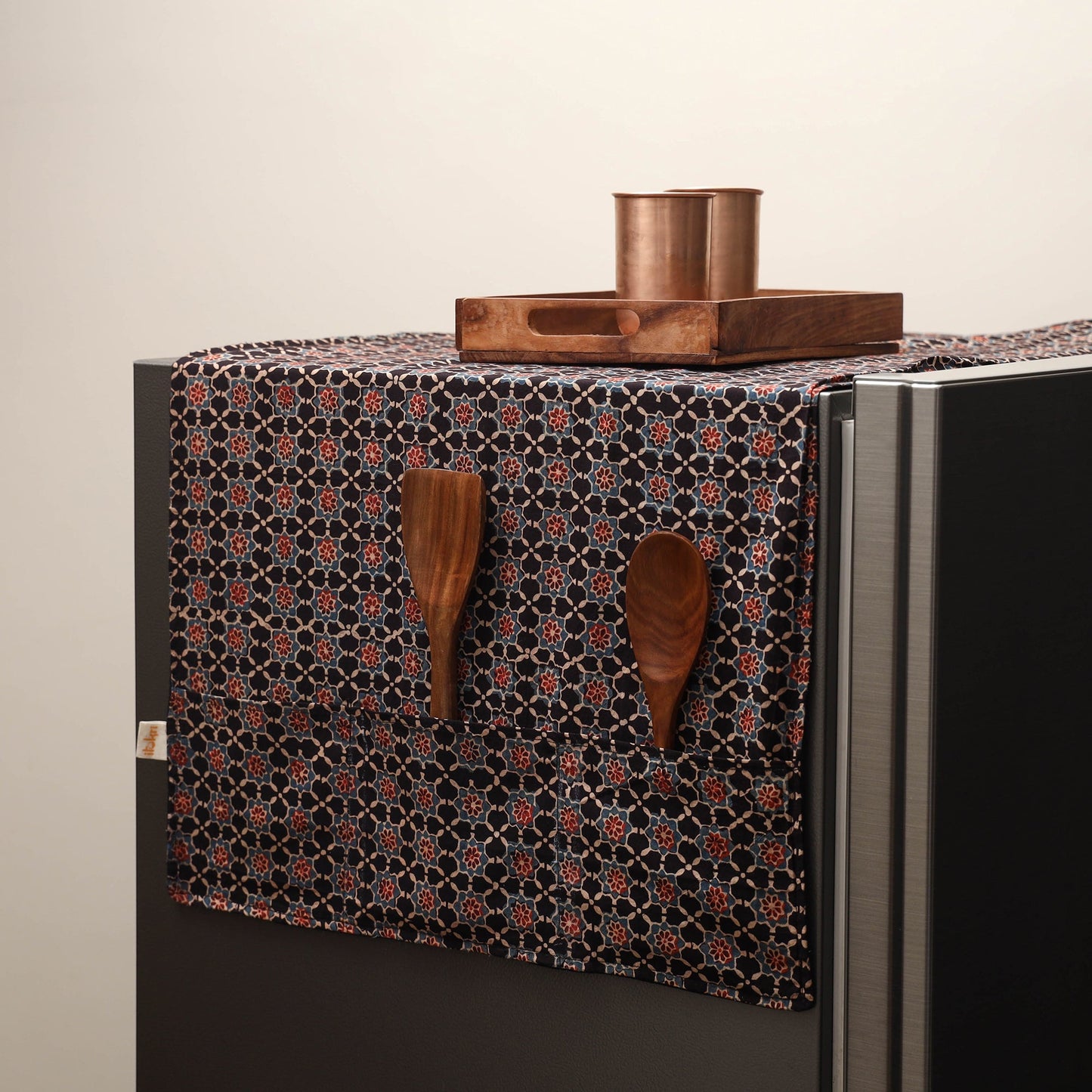 Handmade fridge top cover with multiple pockets 31