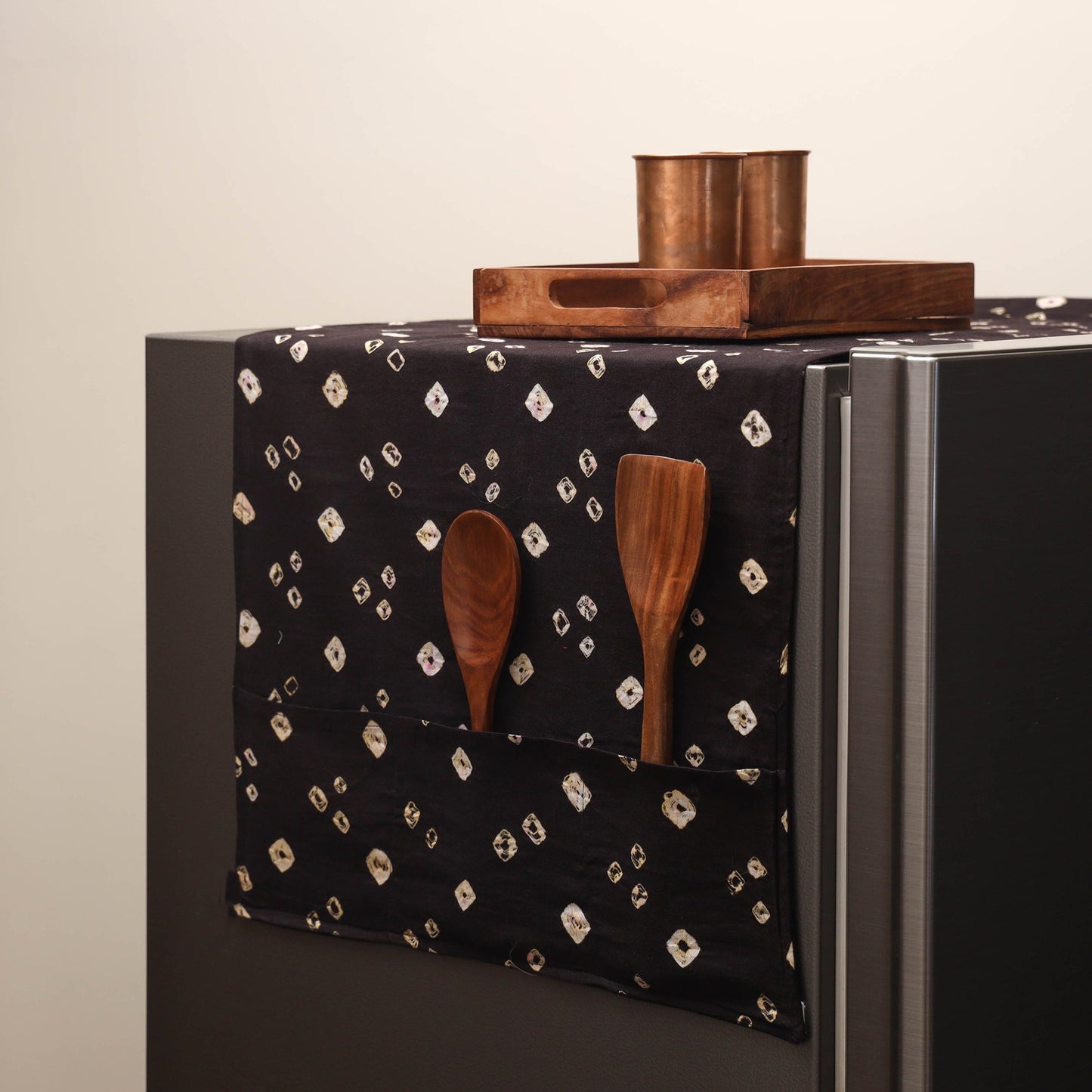 Handmade fridge top cover with multiple pockets 36