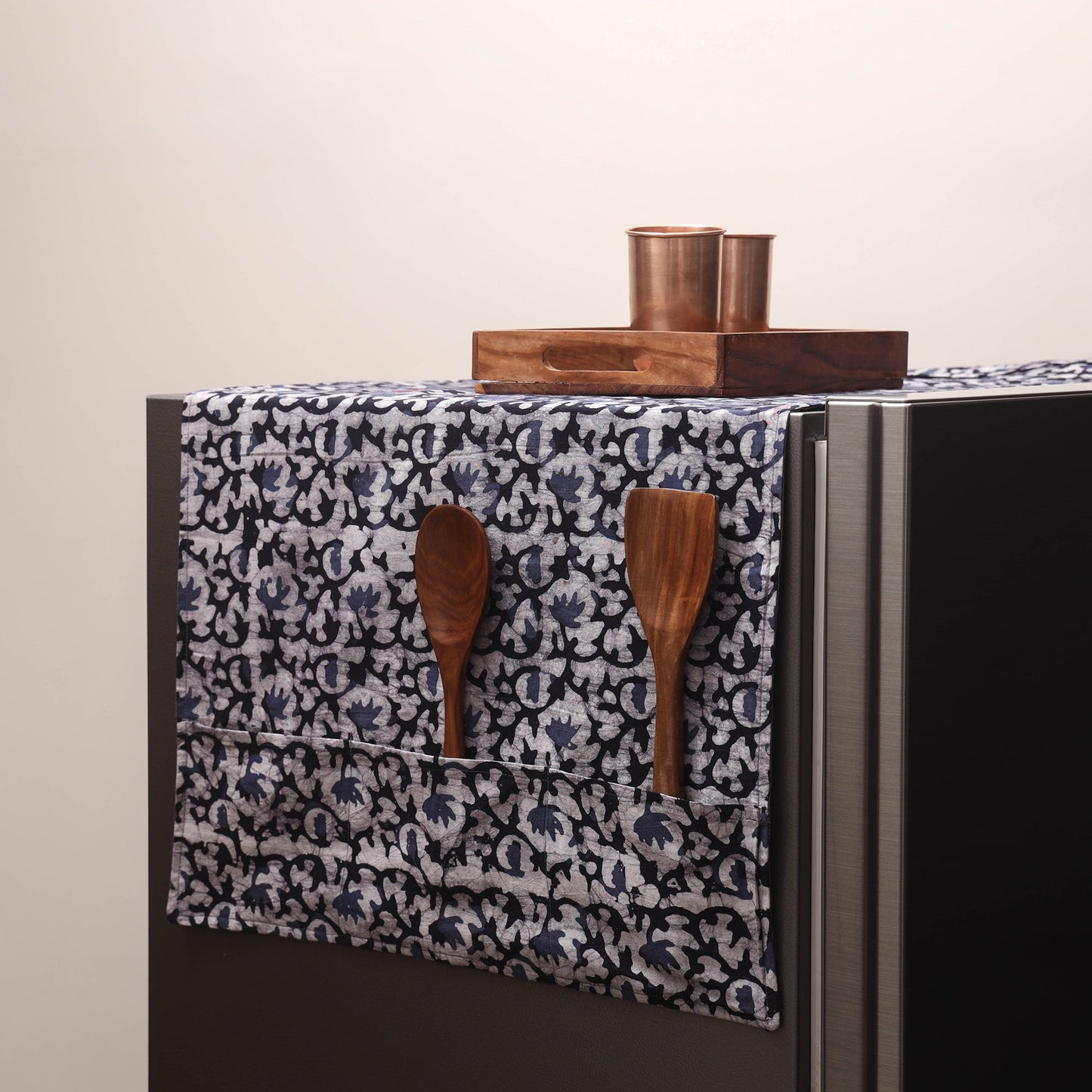 Handmade fridge top cover with multiple pockets 60