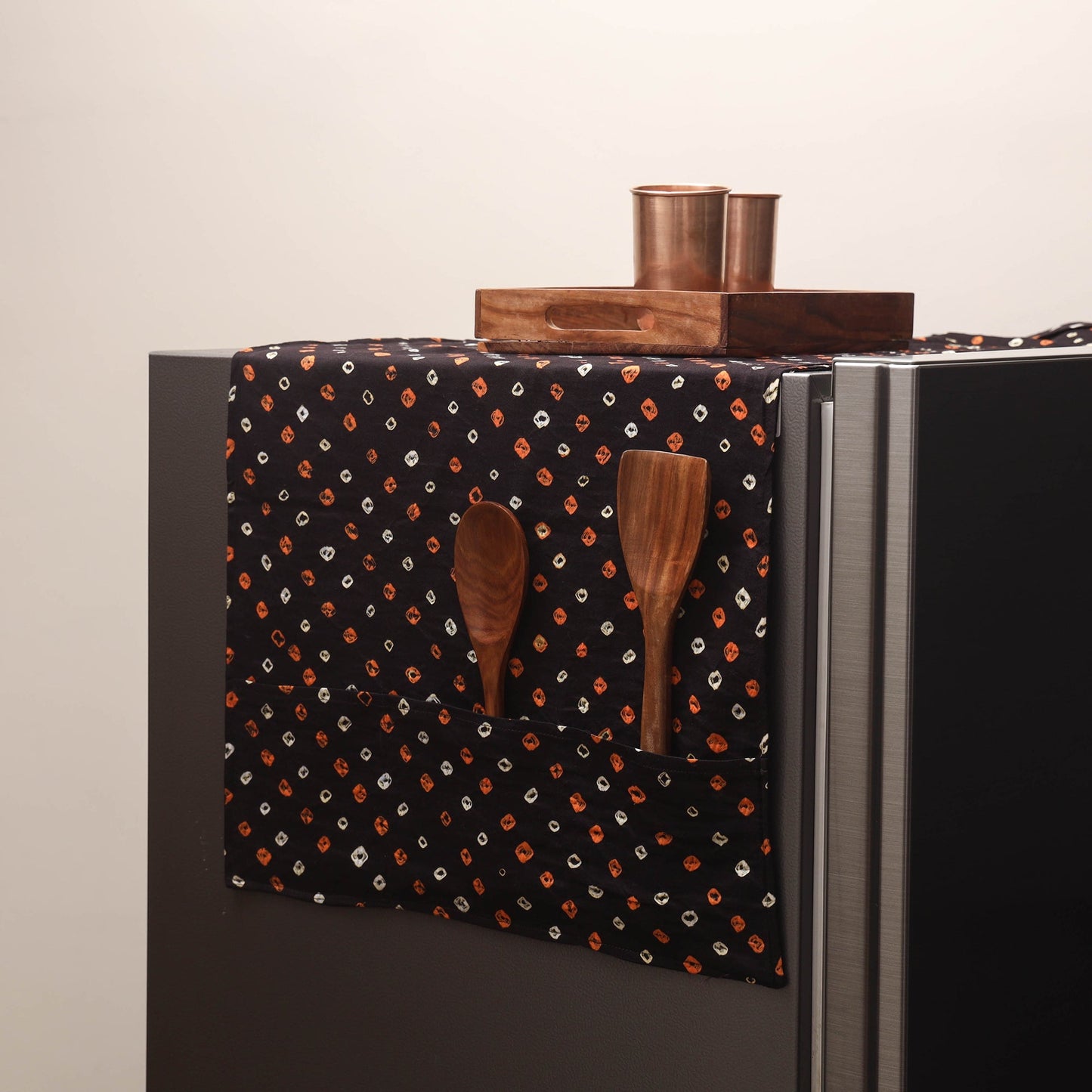 Handmade fridge top cover with multiple pockets 74