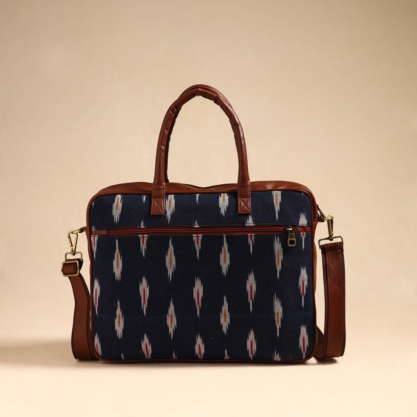 Black Handmade Pochampally Ikat Laptop Bag