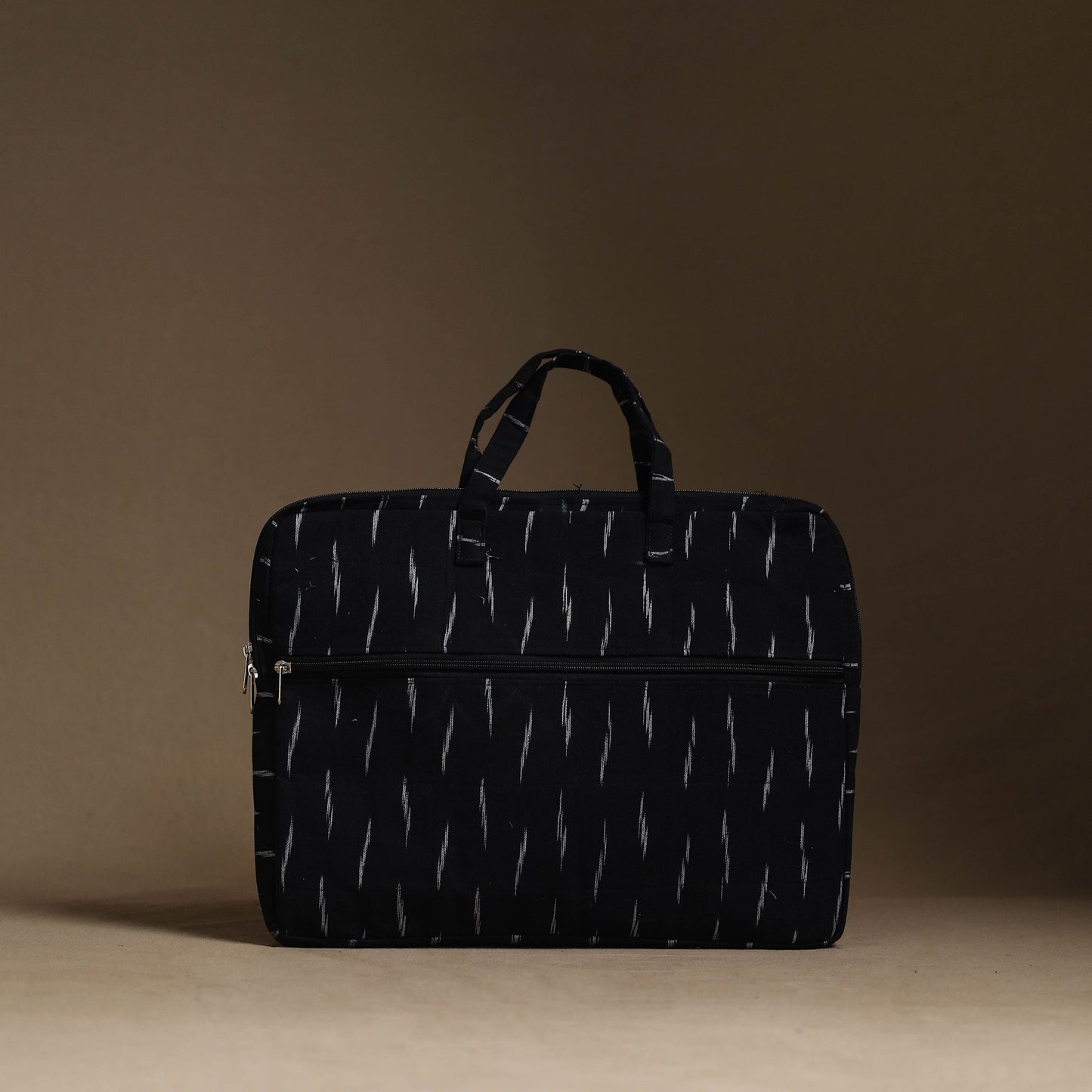 Black Handmade Quilted Cotton Laptop Bag (13 x 16 in)