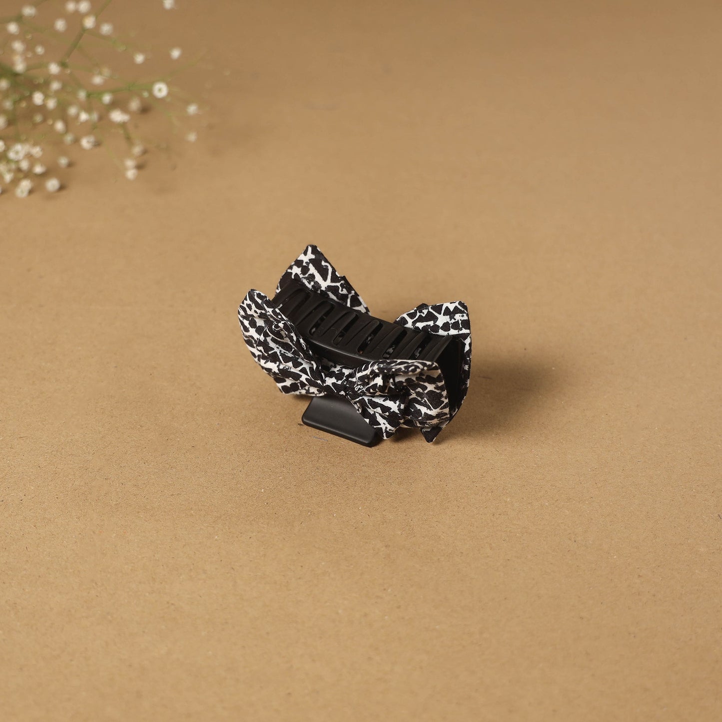 Black - handmade women’s bow hair claw clip 11 - handcrafted