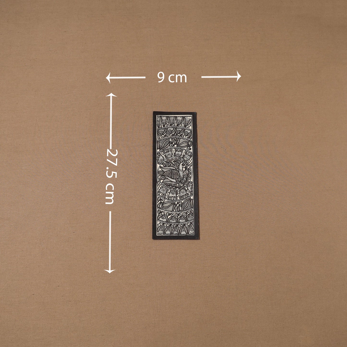 Handpainted madhubani painting by hira devi (11 x 3 in) 96