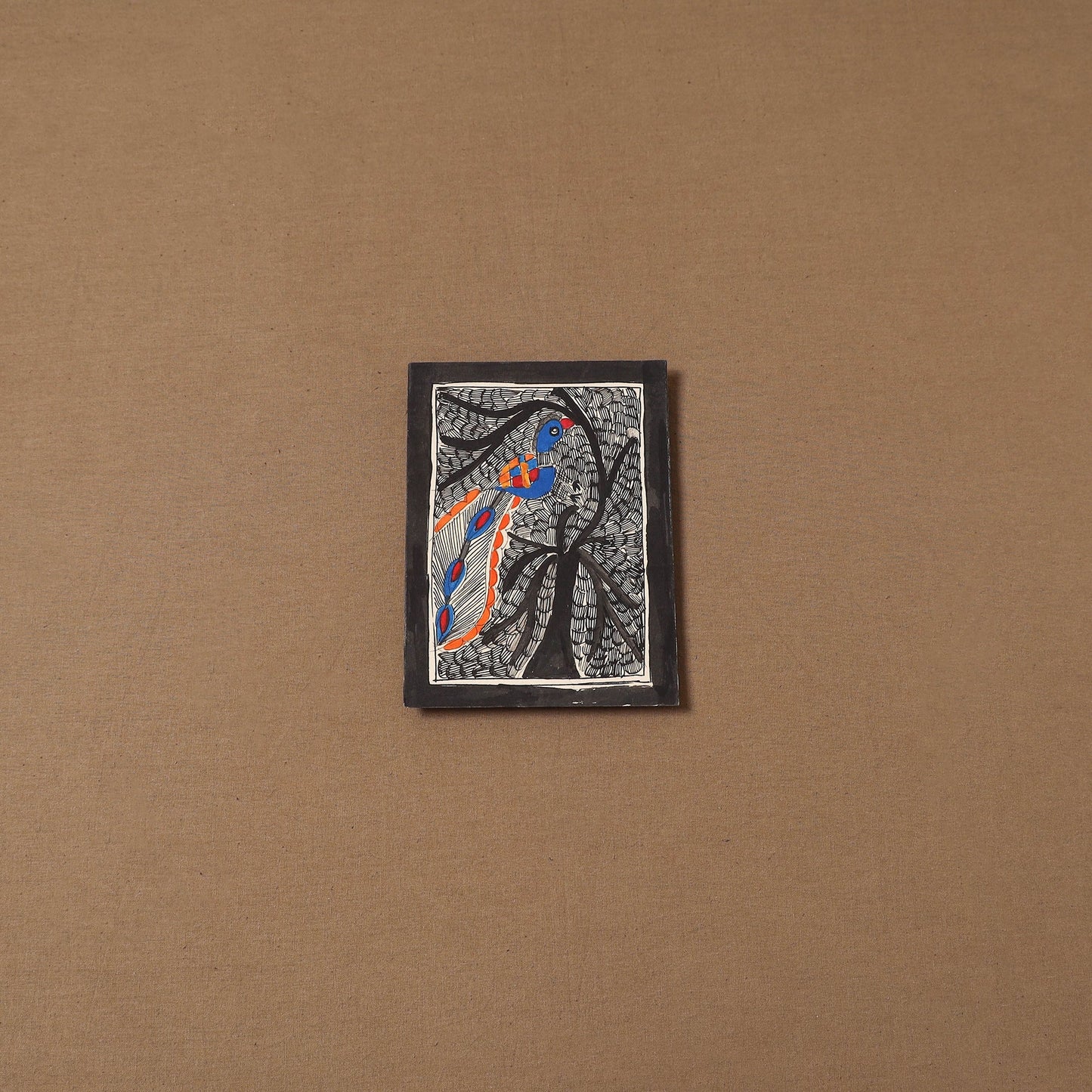 Handpainted madhubani painting by hira devi (7 x 5 in) 191