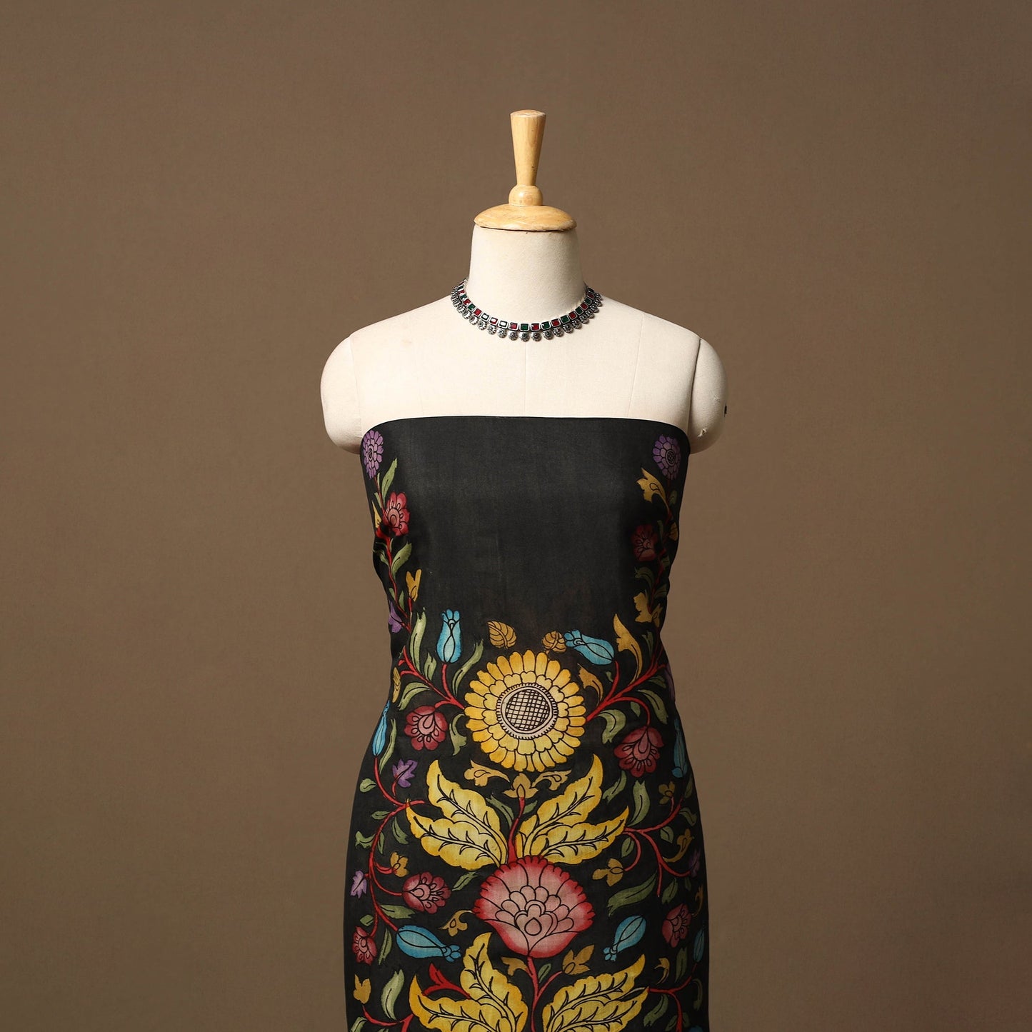 Handpainted srikalahasti bangalore silk pen kalamkari