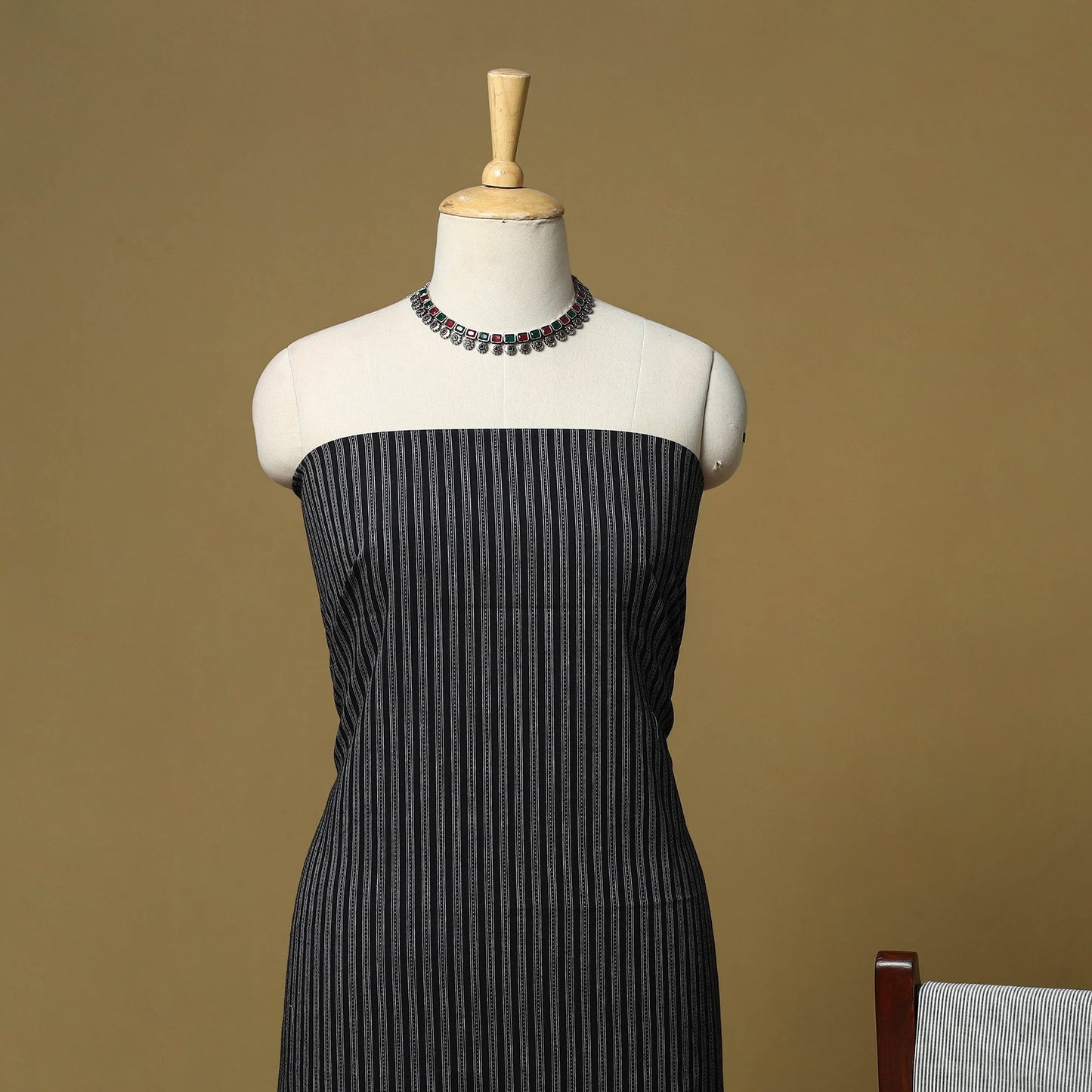 Jacquard cotton 3pc unstitched dress material 129