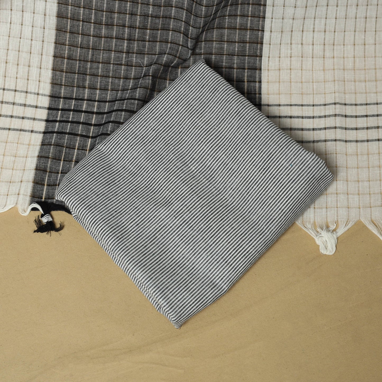 Jacquard cotton 3pc unstitched dress material 129
