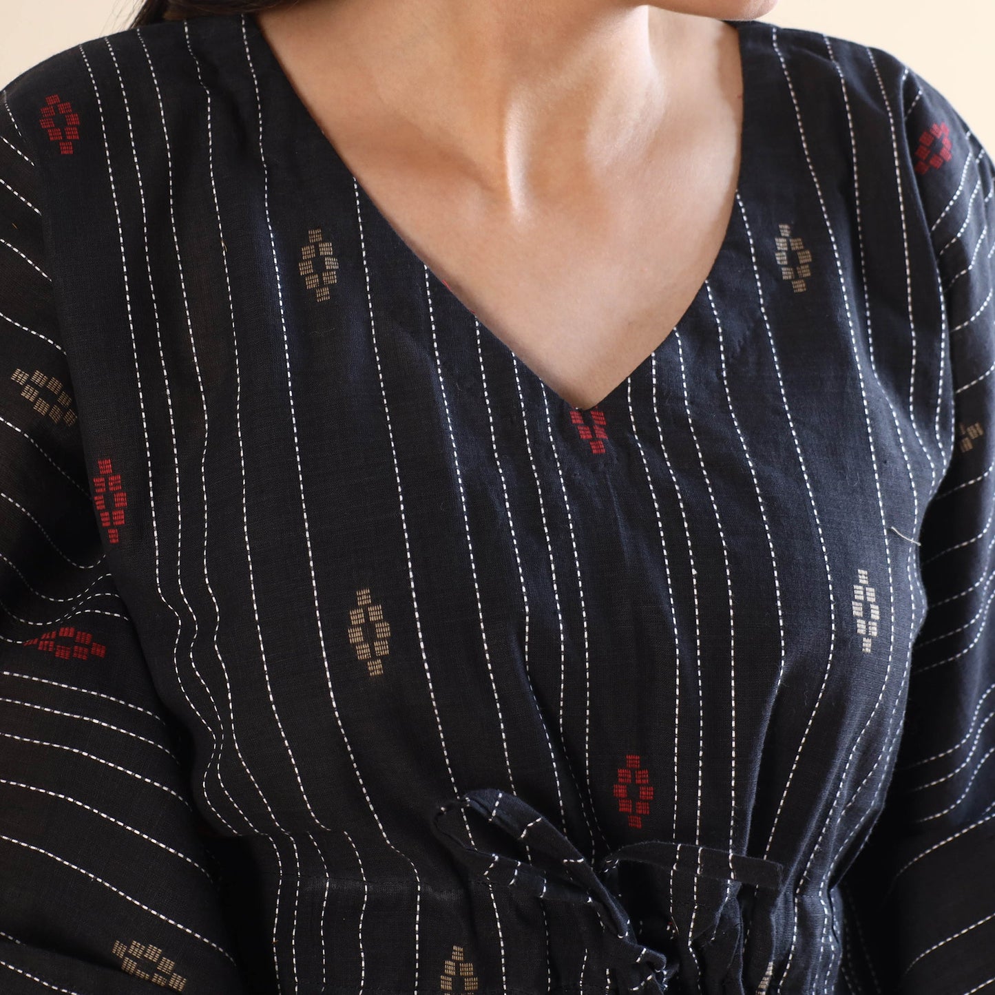 Buy Jacquard Cotton Kaftan & Pyjama Night Suit Set Online at iTokri.com