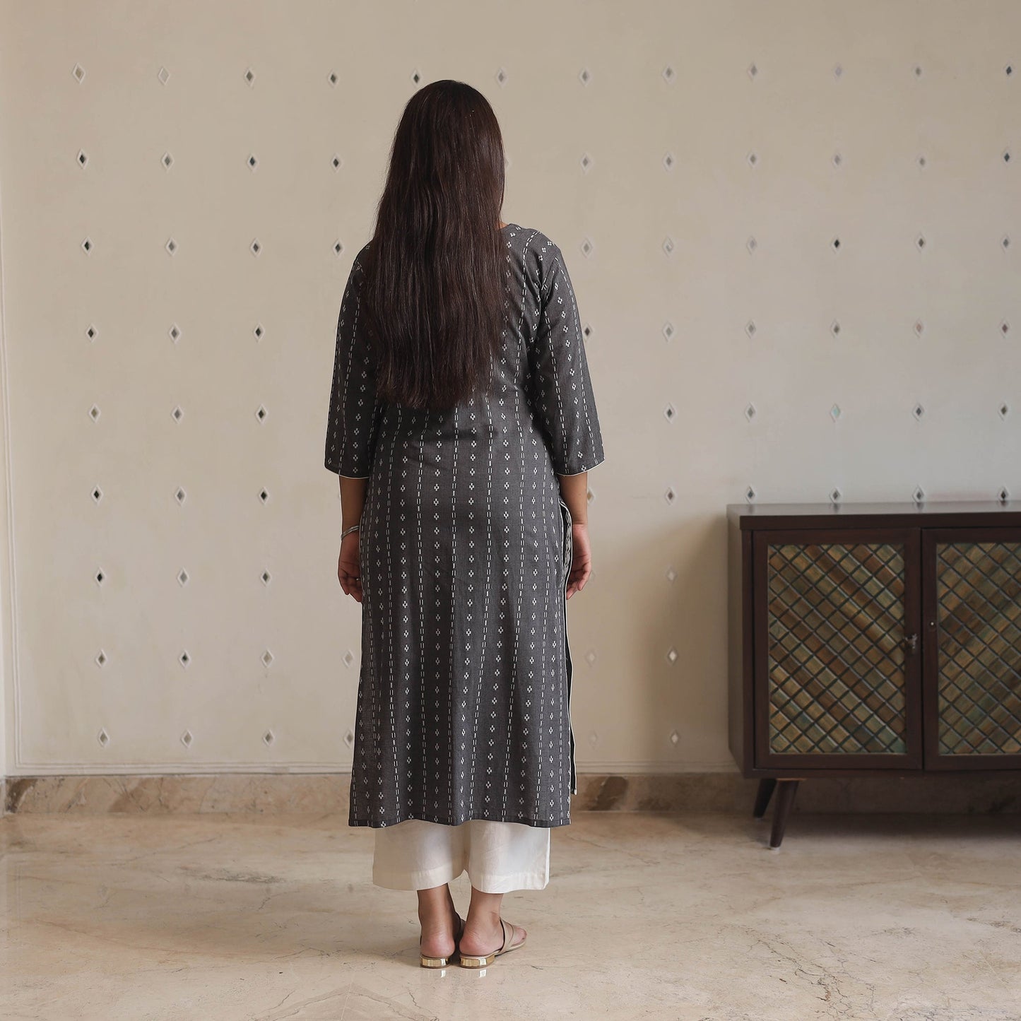 Jacquard Cotton Straight kurta for Women