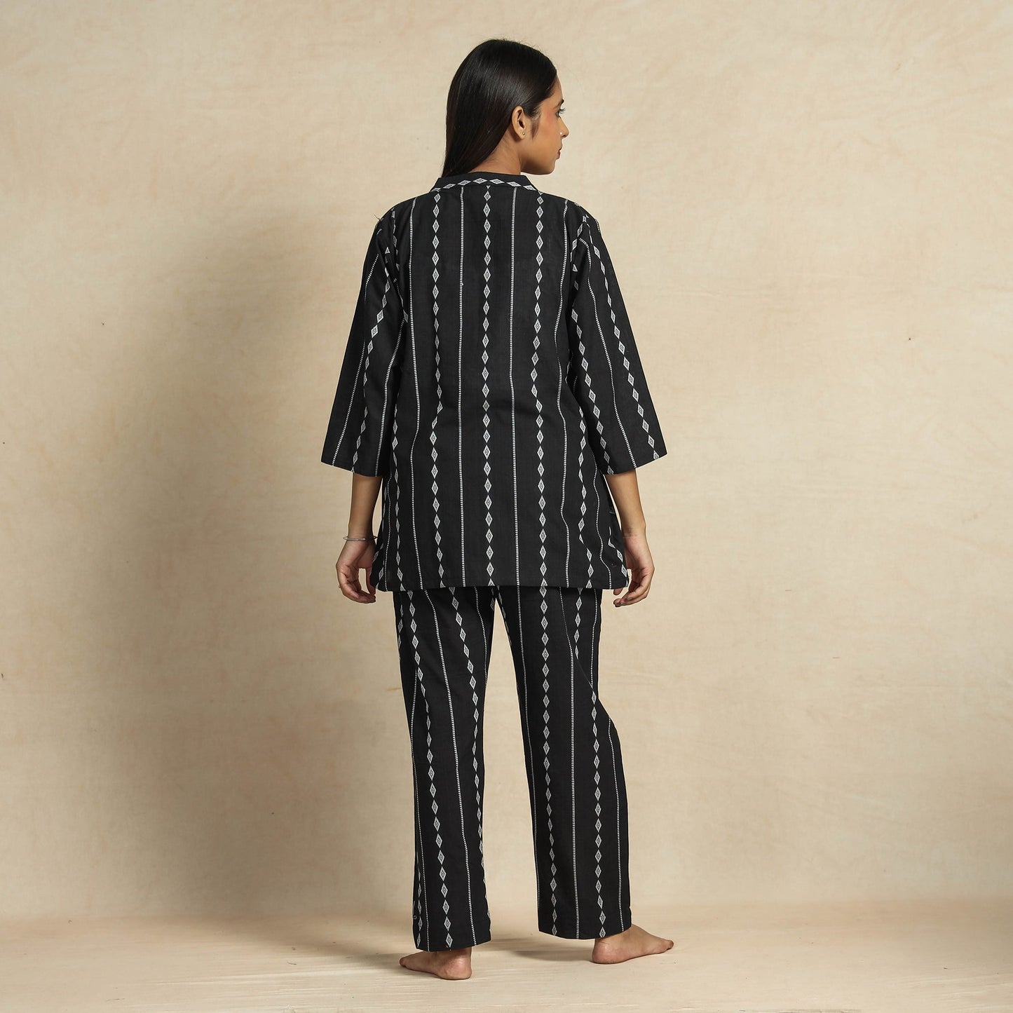 Jacquard Cotton Top & Pyjama Night Suit Set