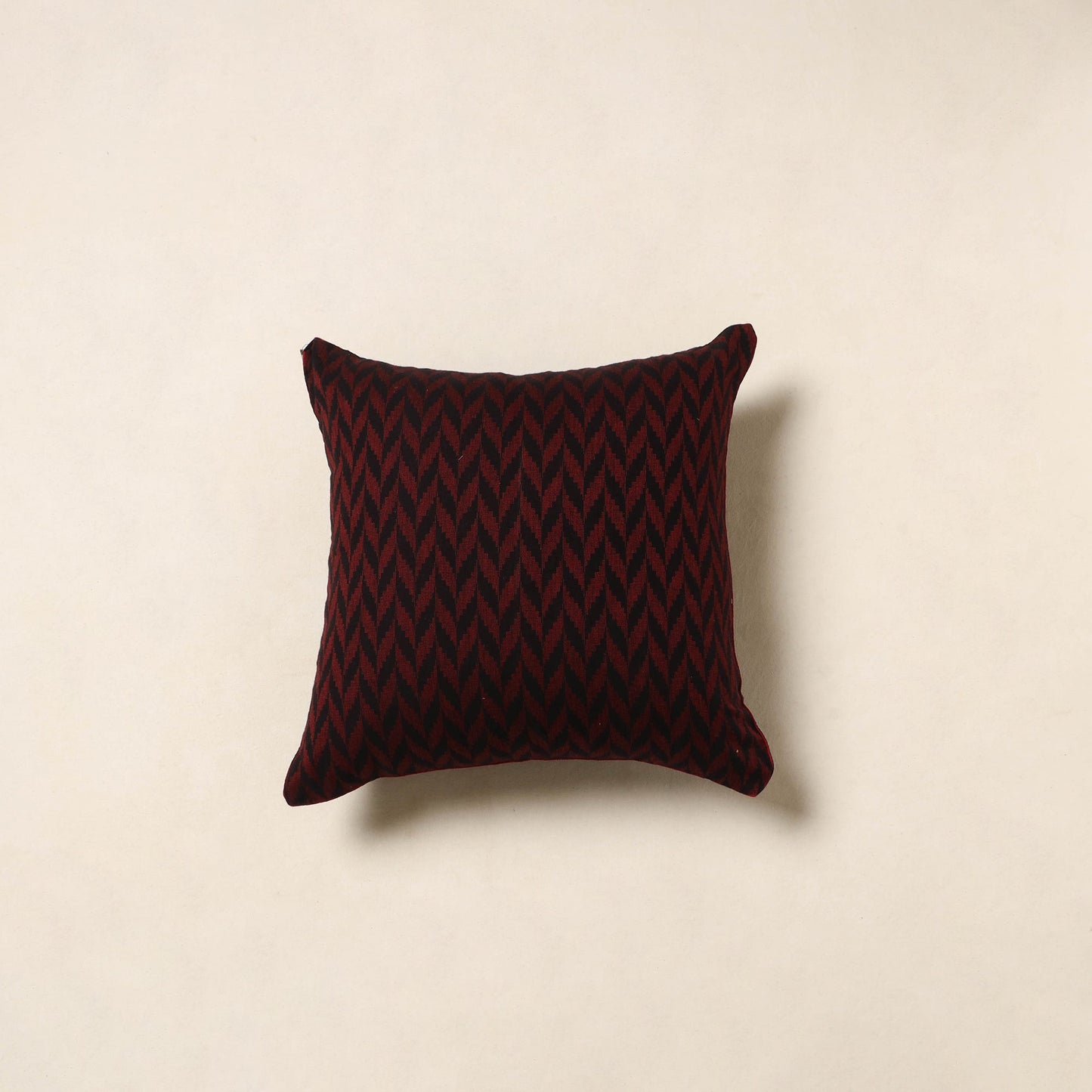 Black - jacquard weave cotton cushion cover 05 - handcrafted