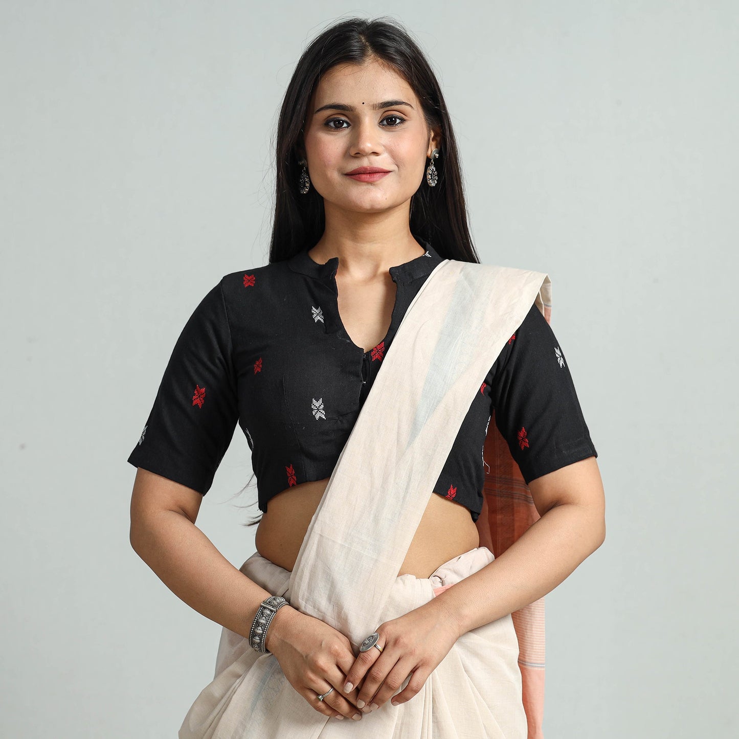 Buy Jacquard Weave Cotton Stitched Blouse