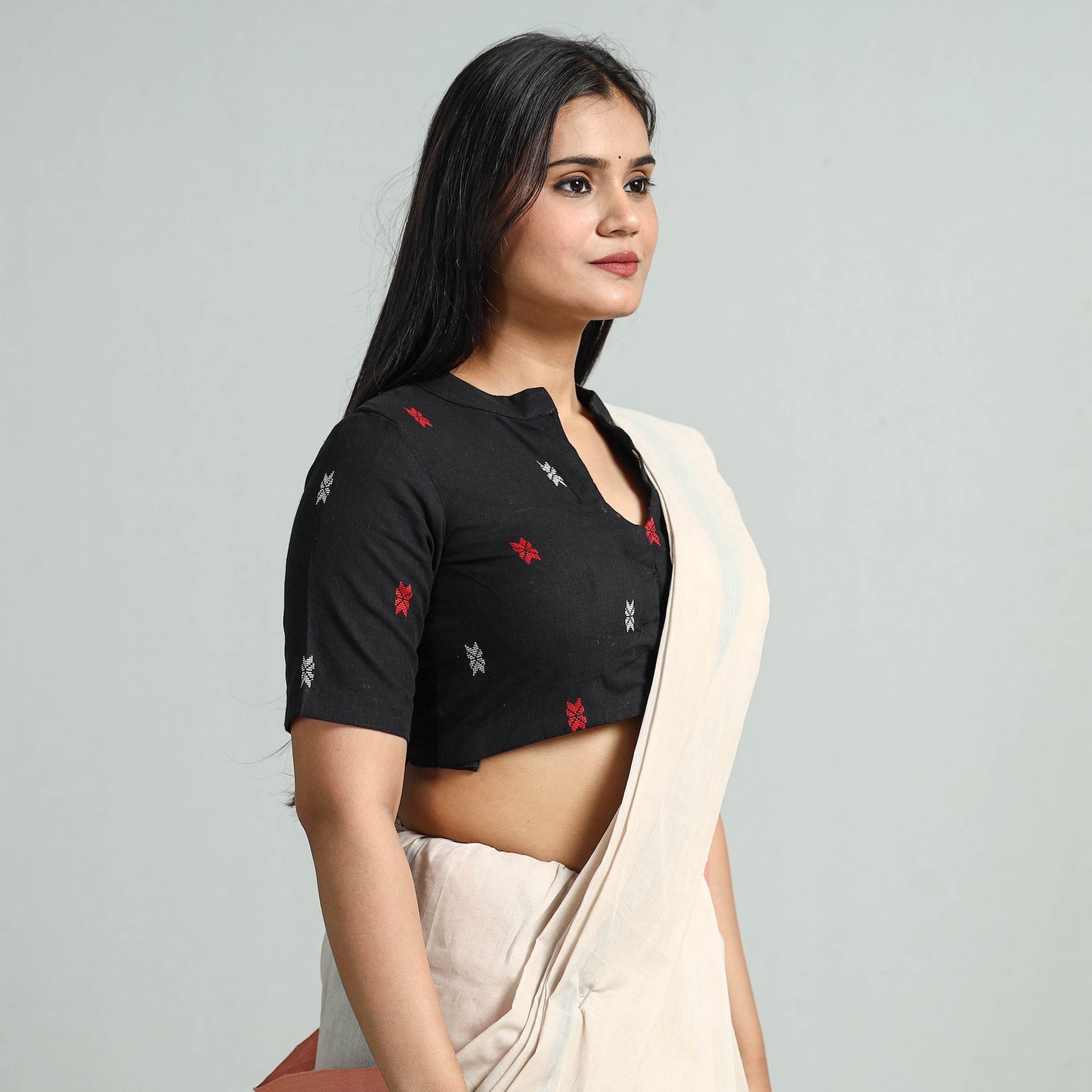 Buy Jacquard Weave Cotton Stitched Blouse