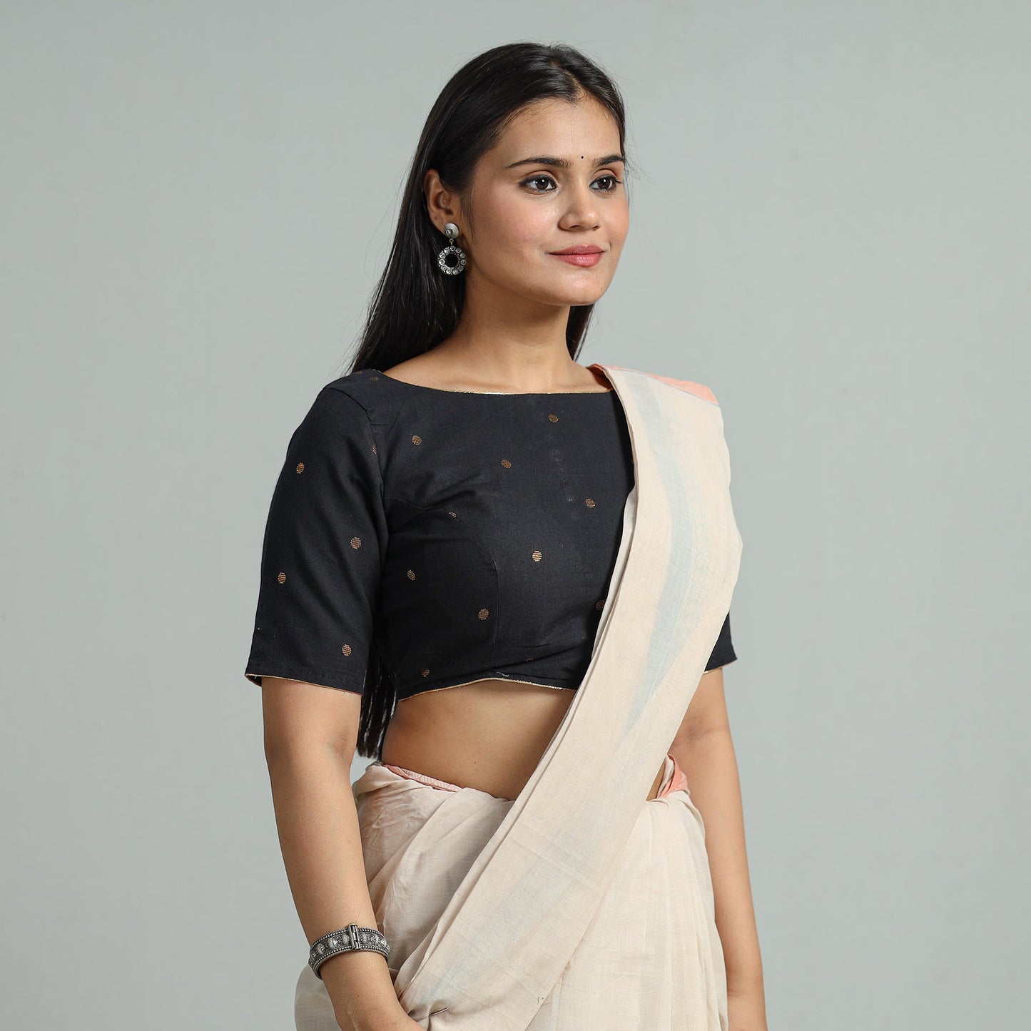 Buy Jacquard Weave Cotton Stitched Blouse