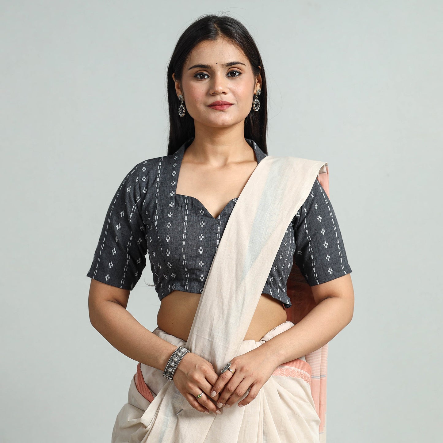 Buy Jacquard Weave Cotton Stitched Blouse