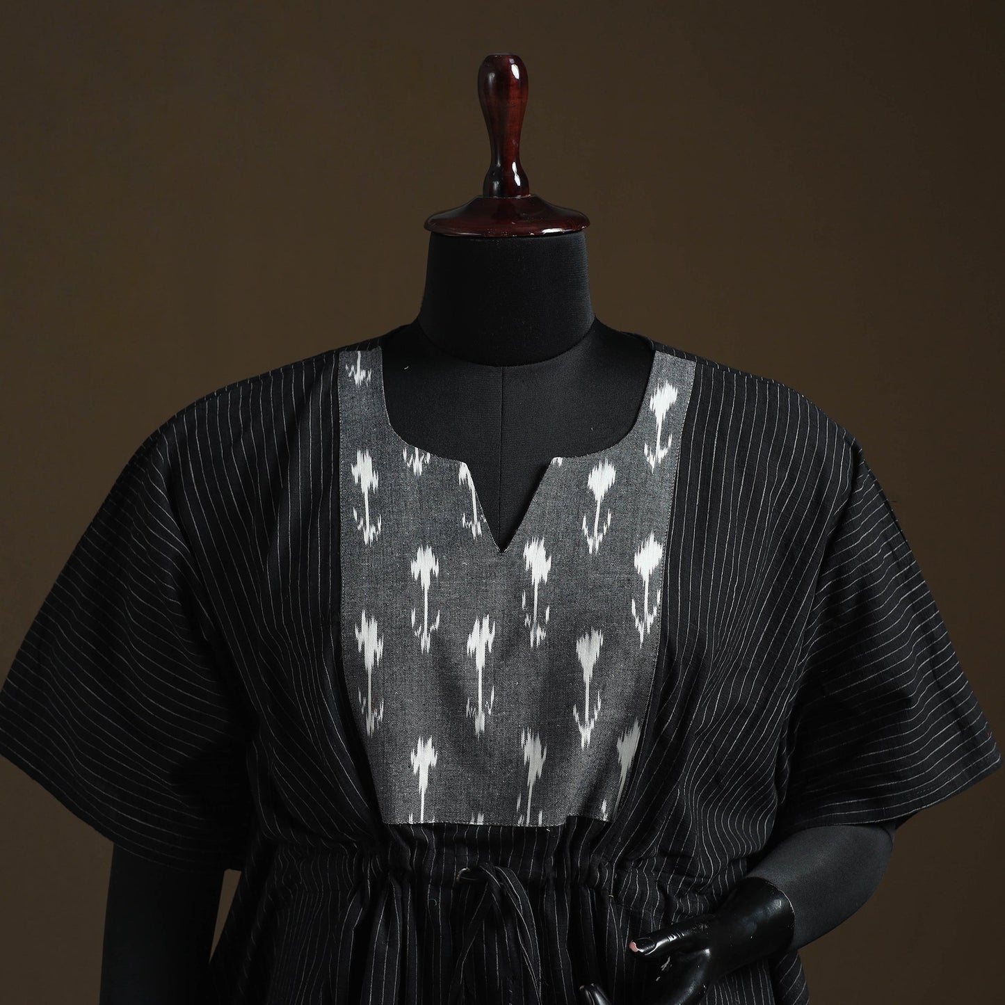 Jacquard weave patchwork cotton kaftan (short) 01