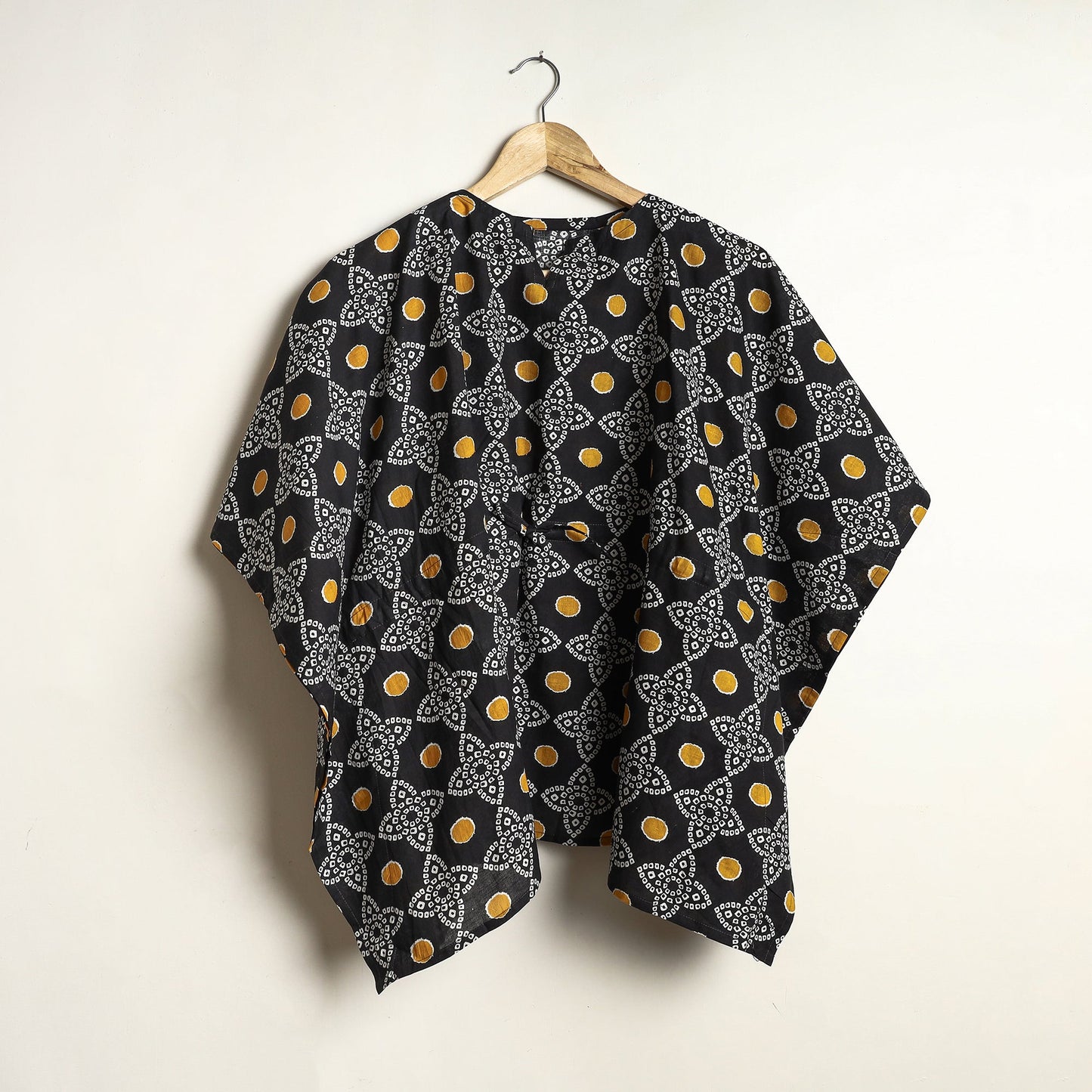 Jaipur Screen Printed Cotton Kaftan & Pyjama Night Suit Set