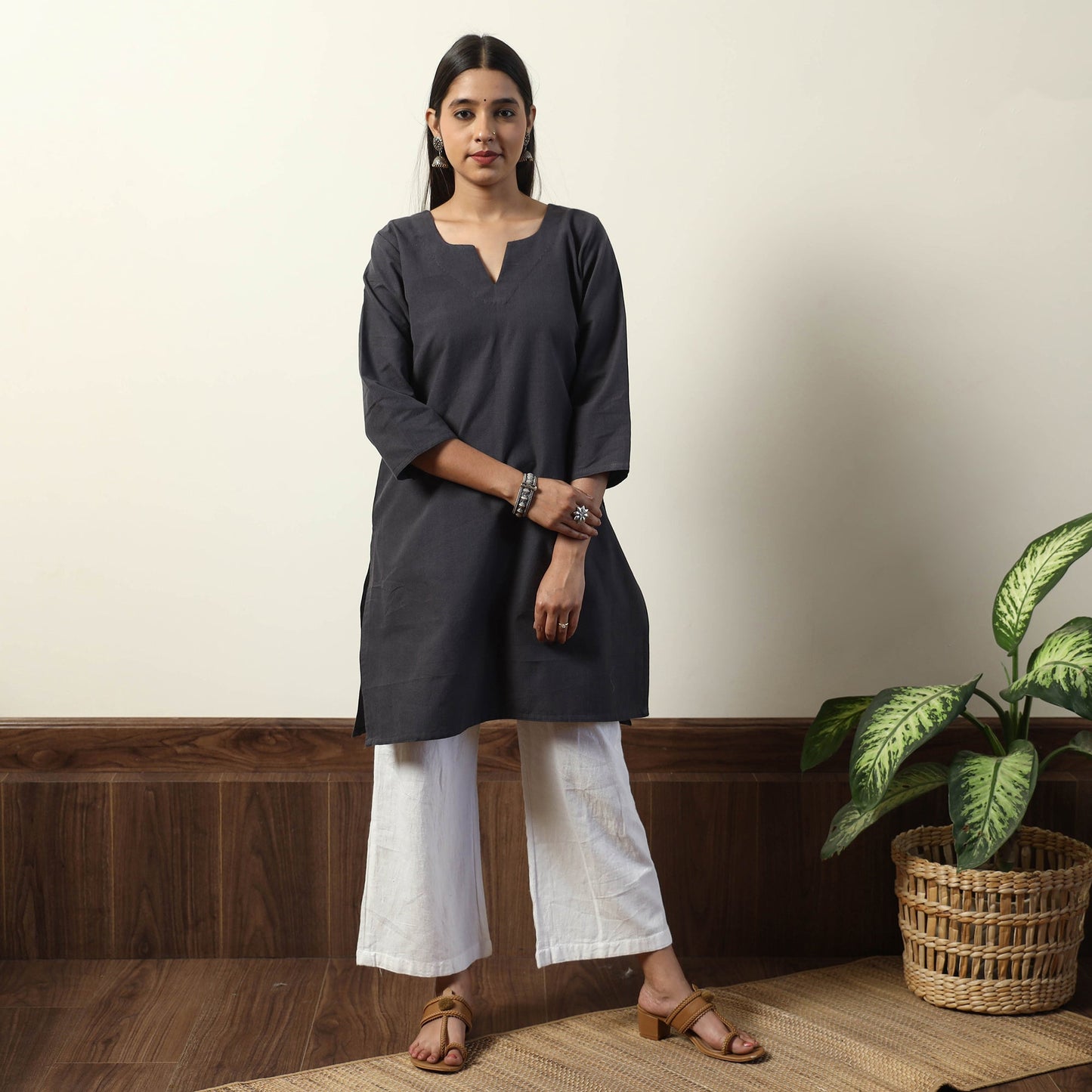 Jhiri Handloom Cotton Straight Short Kurta Online