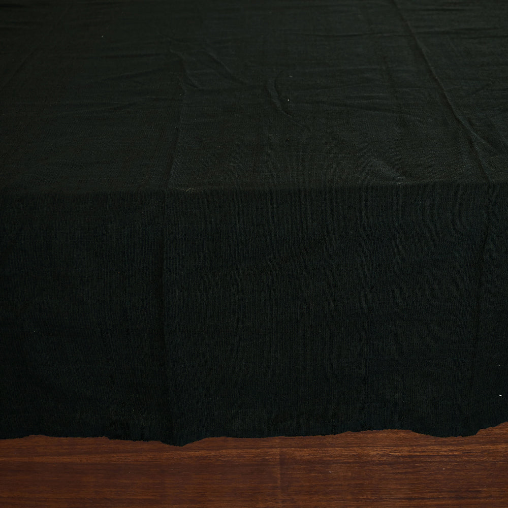 Black - Jhiri Pure Handloom Cotton Double Bedcover (108 x 90 in)