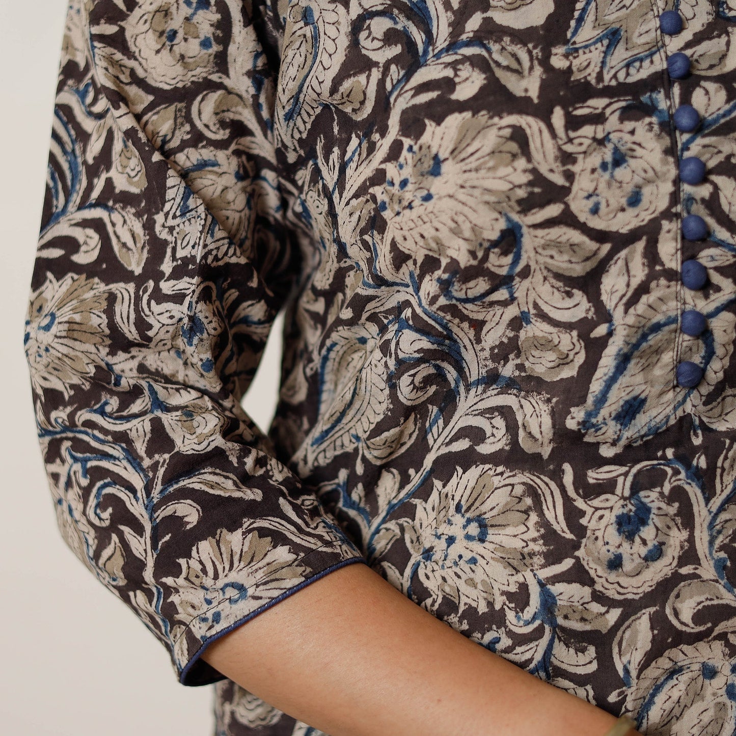 Kalamkari Block Printed Cotton Long Kurta For Women