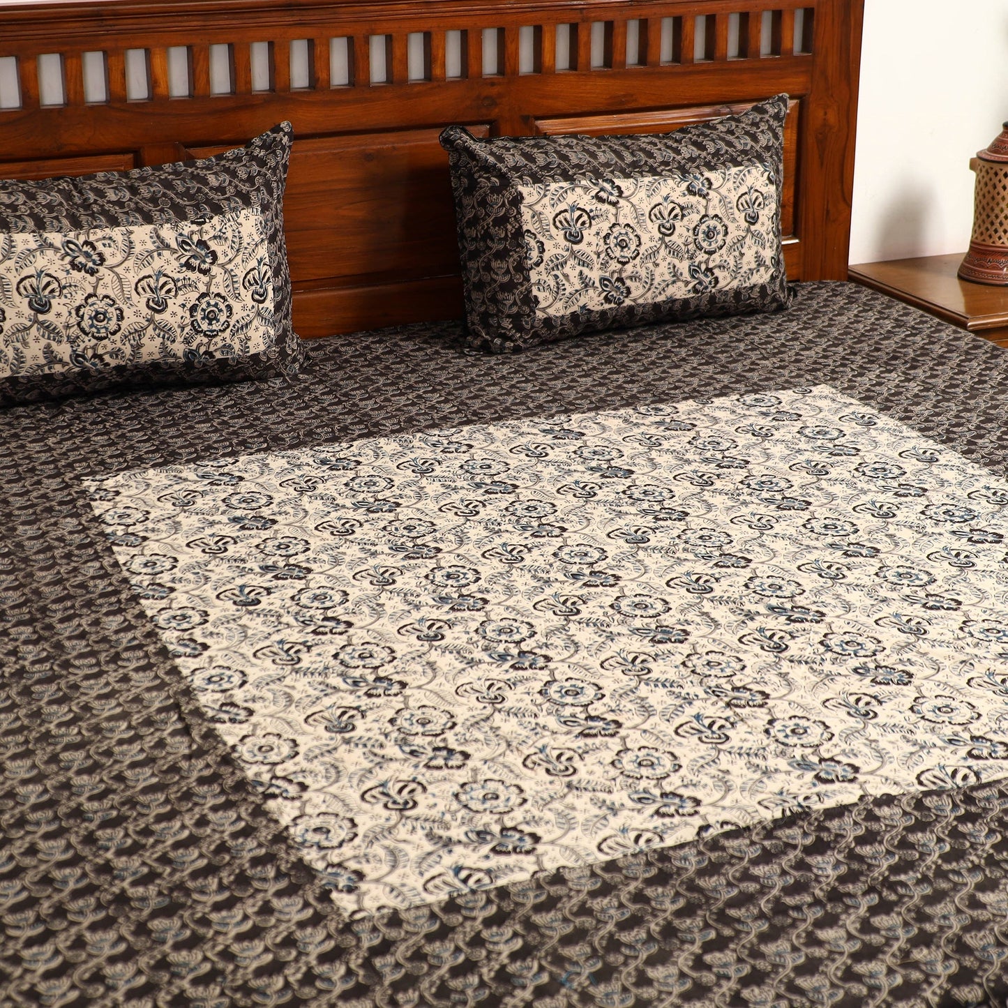 kalamkari double bed cover set