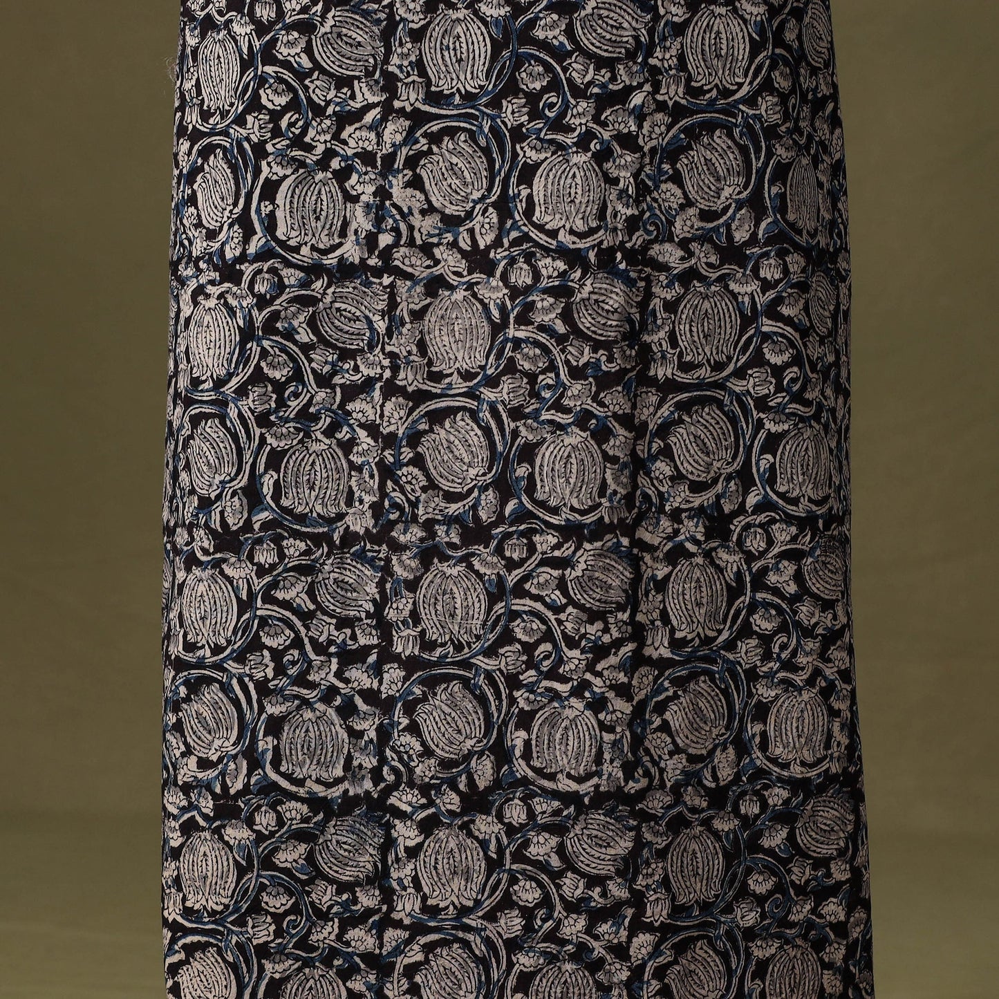 Black - kalamkari cotton unstitched kurta material (3m) 25