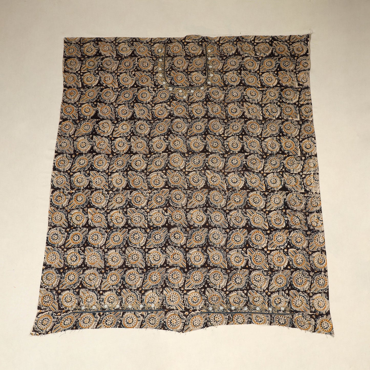 Black - kalamkari hand embroidery cotton blouse piece 22