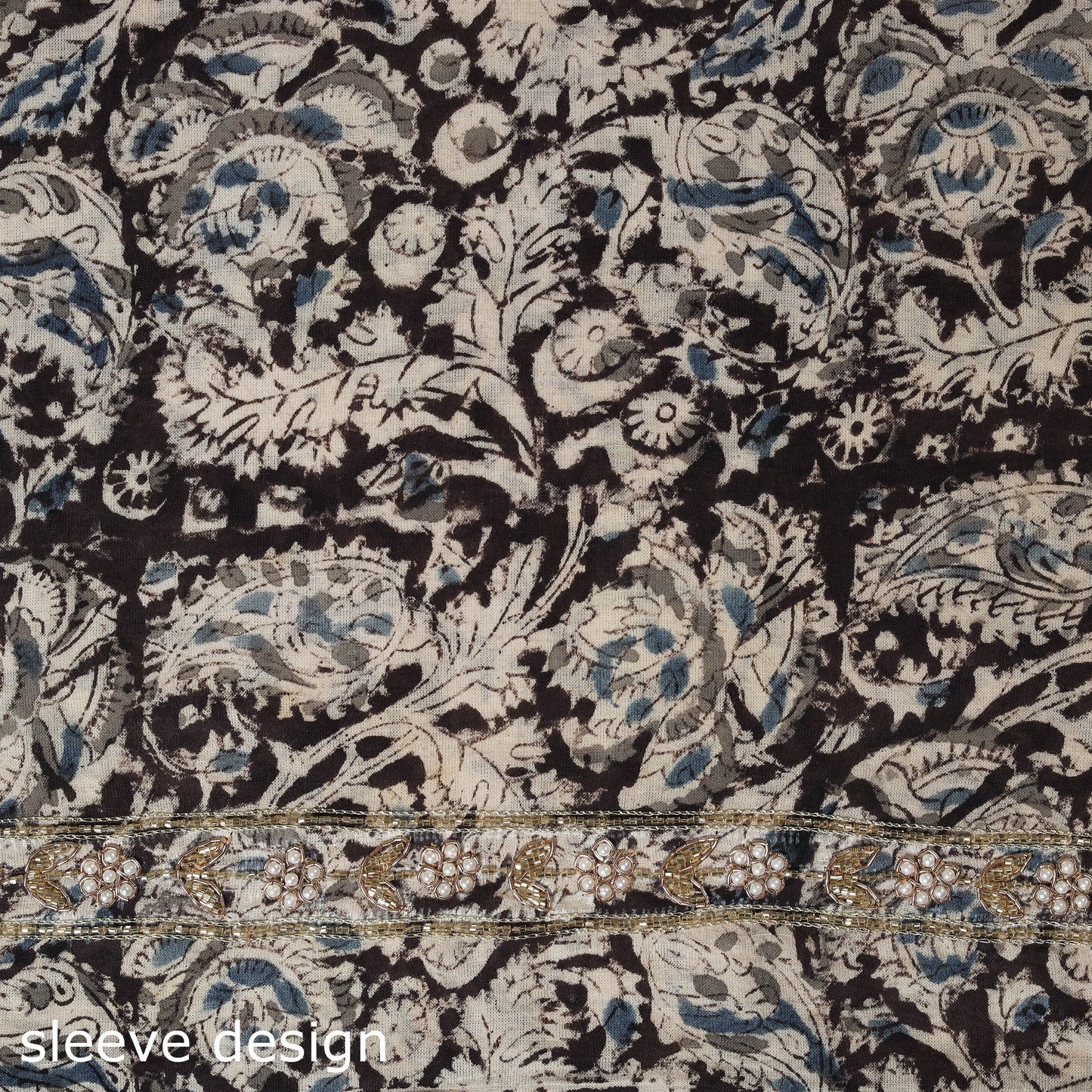 Kalamkari Print Hand Embroidery Cotton Blouse Piece