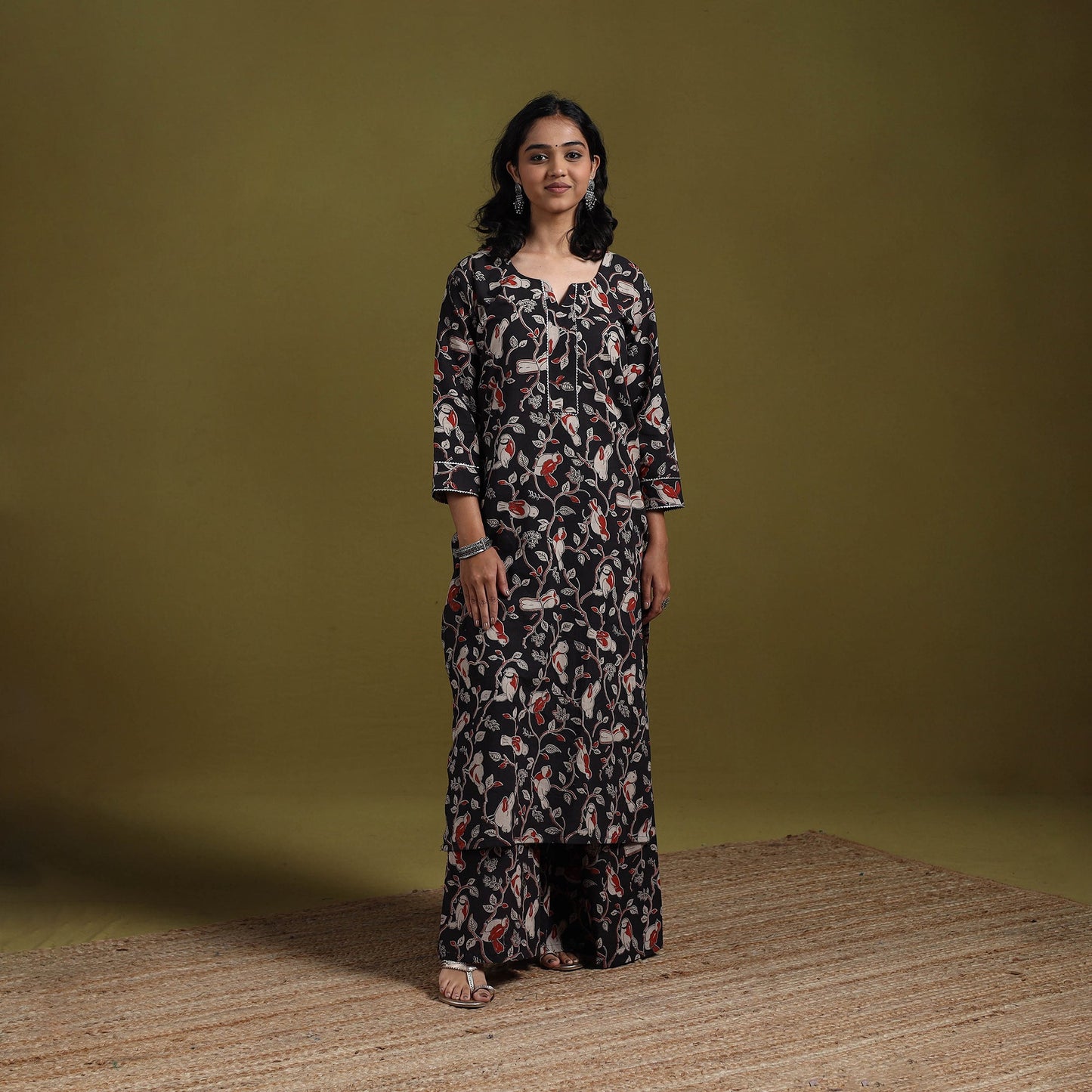 Kalamkari printed cotton 2pc kurta set for women 13