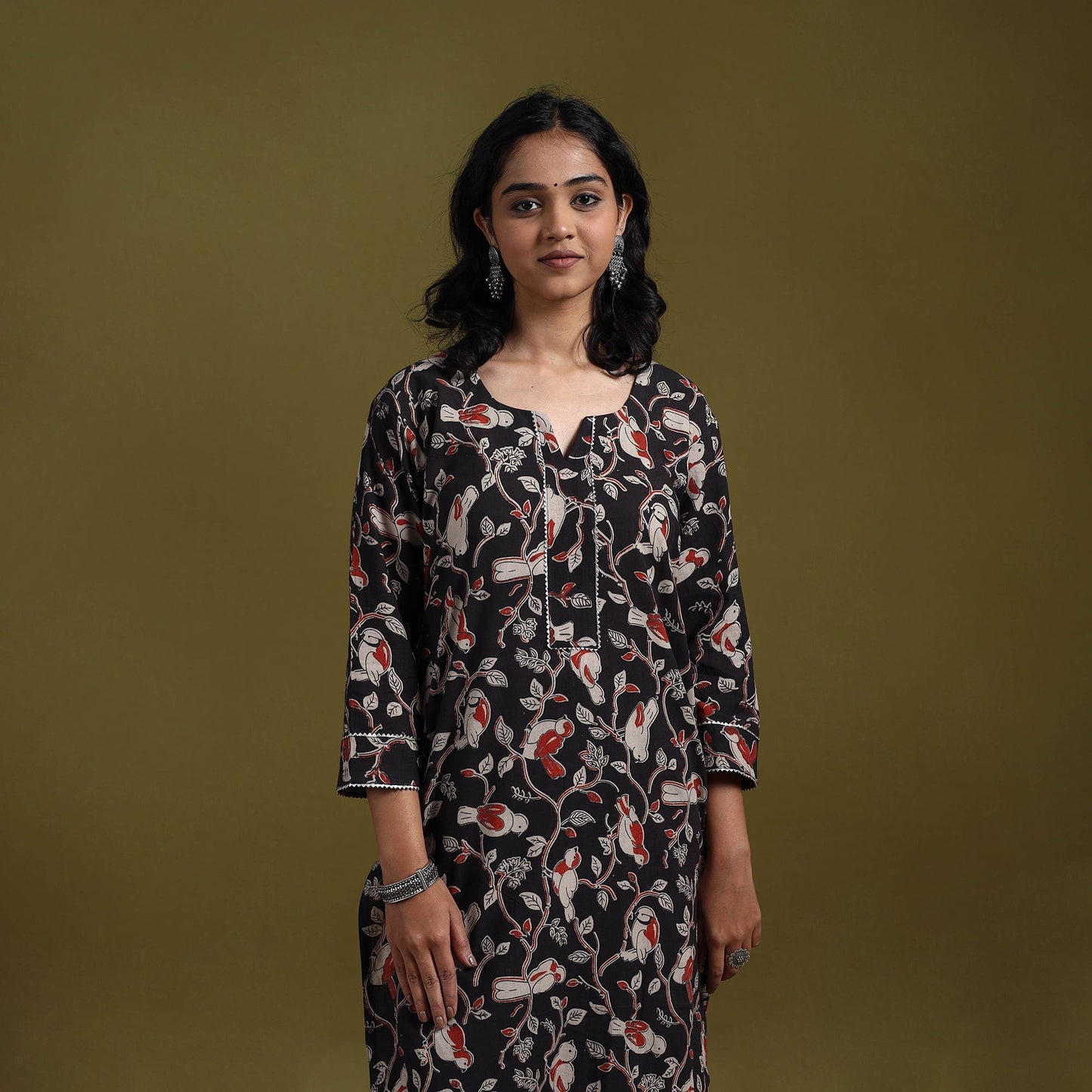 Kalamkari printed cotton 2pc kurta set for women 13