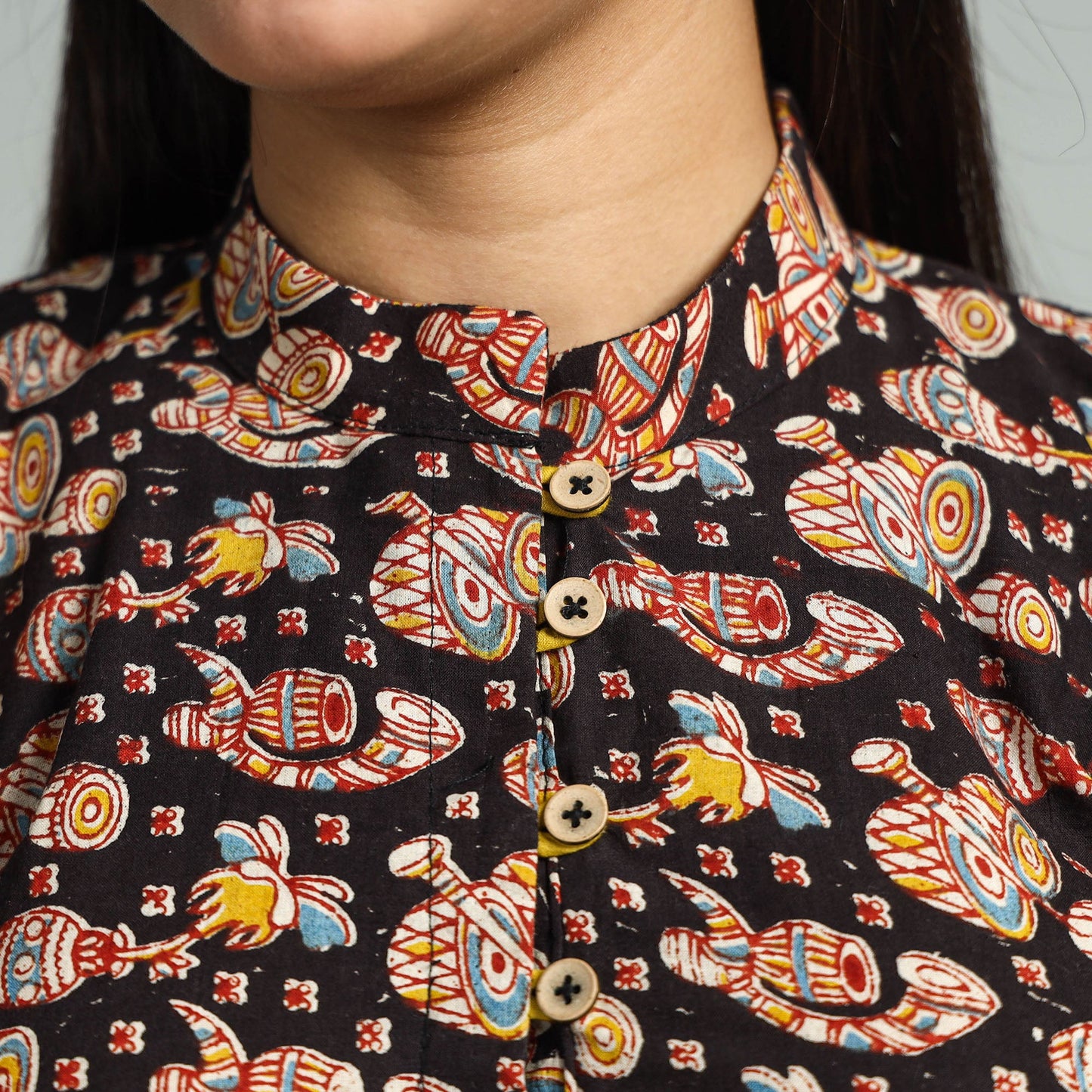 Buy Kalamkari Printed Cotton Stitched Blouse 04