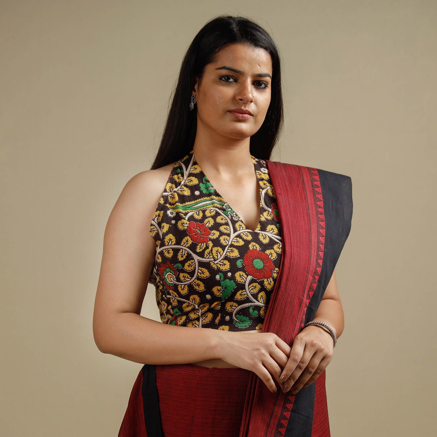 Buy Kalamkari Printed Cotton Stitched Blouse