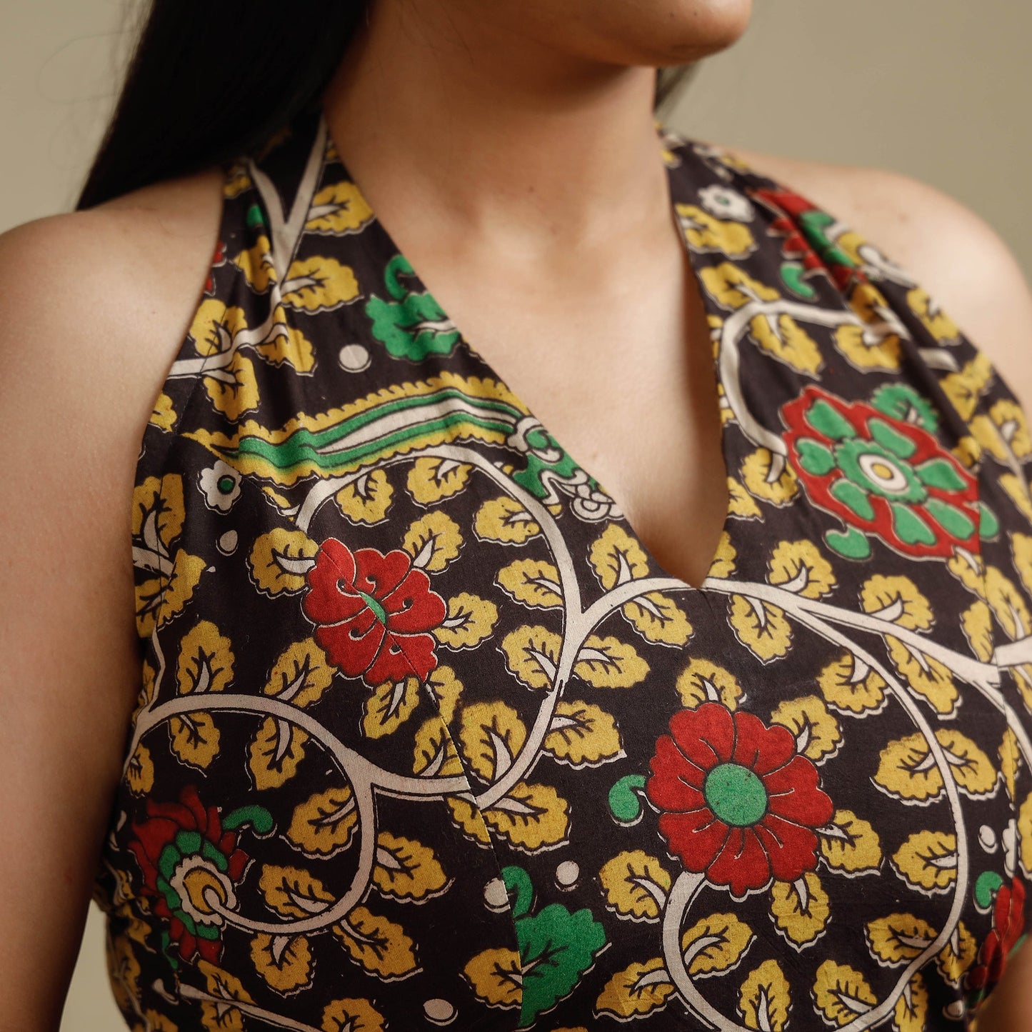 Buy Kalamkari Printed Cotton Stitched Blouse