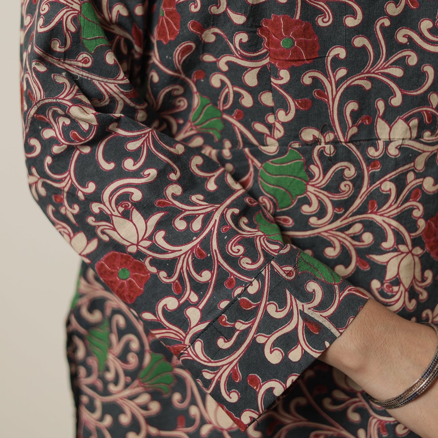Kalamkari Printed Cotton Straight Kurta For Women